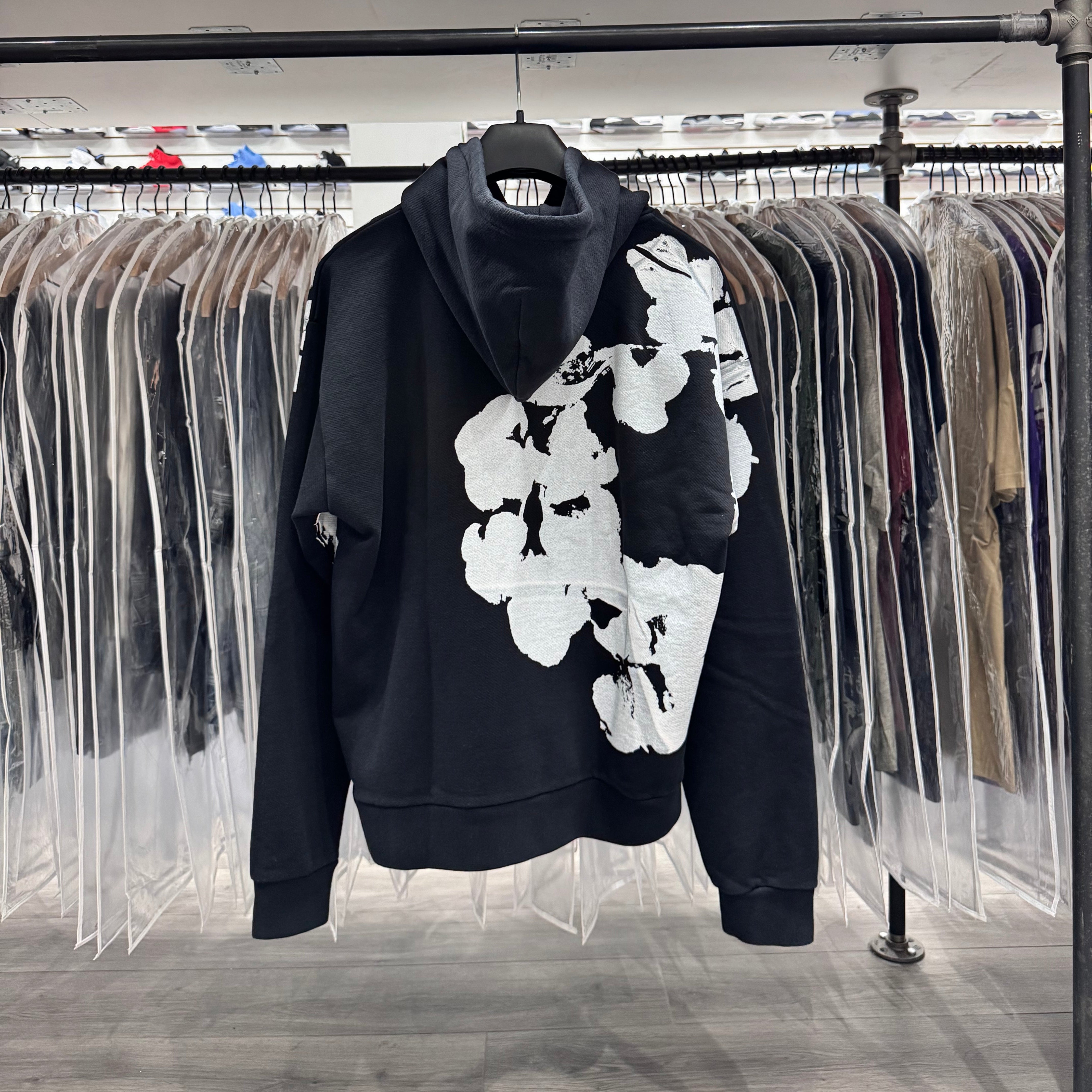 Denim Tears Big Cotton Wreath Hoodie Black