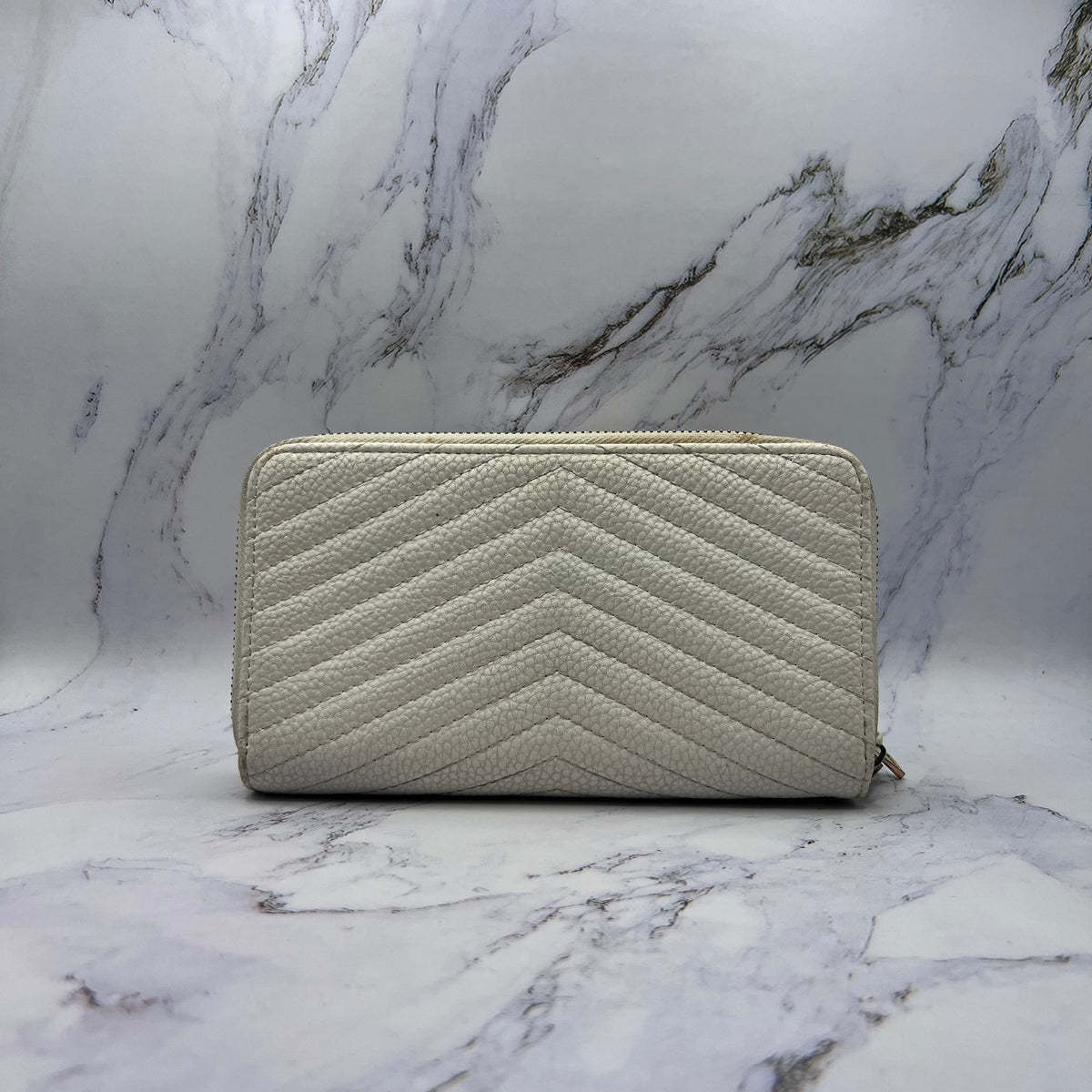 YSL Cassandre Matelasse Zip Wallet (Lightly Worn)