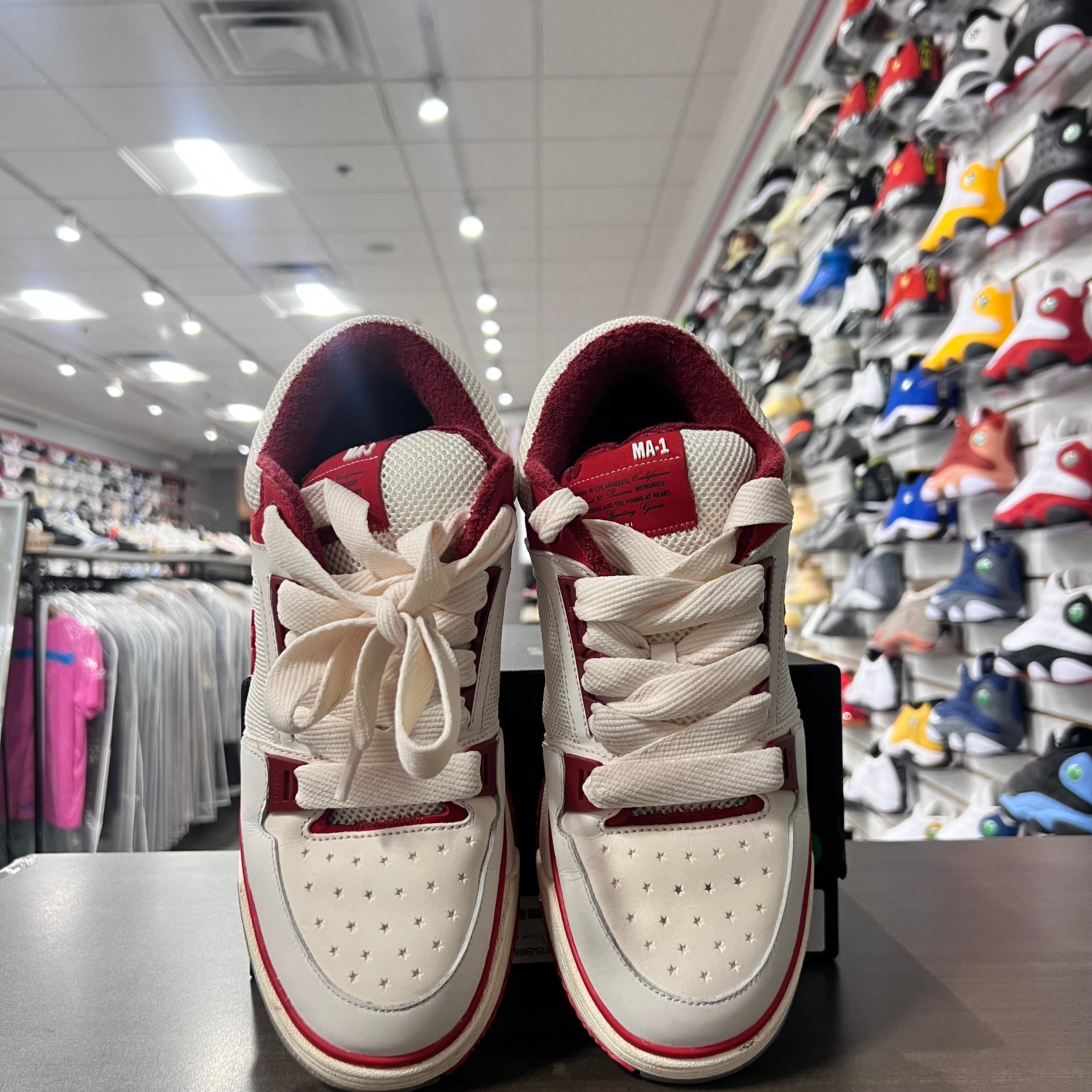 Amiri MA-1 Sneakers Men White Red (Lightly Worn)