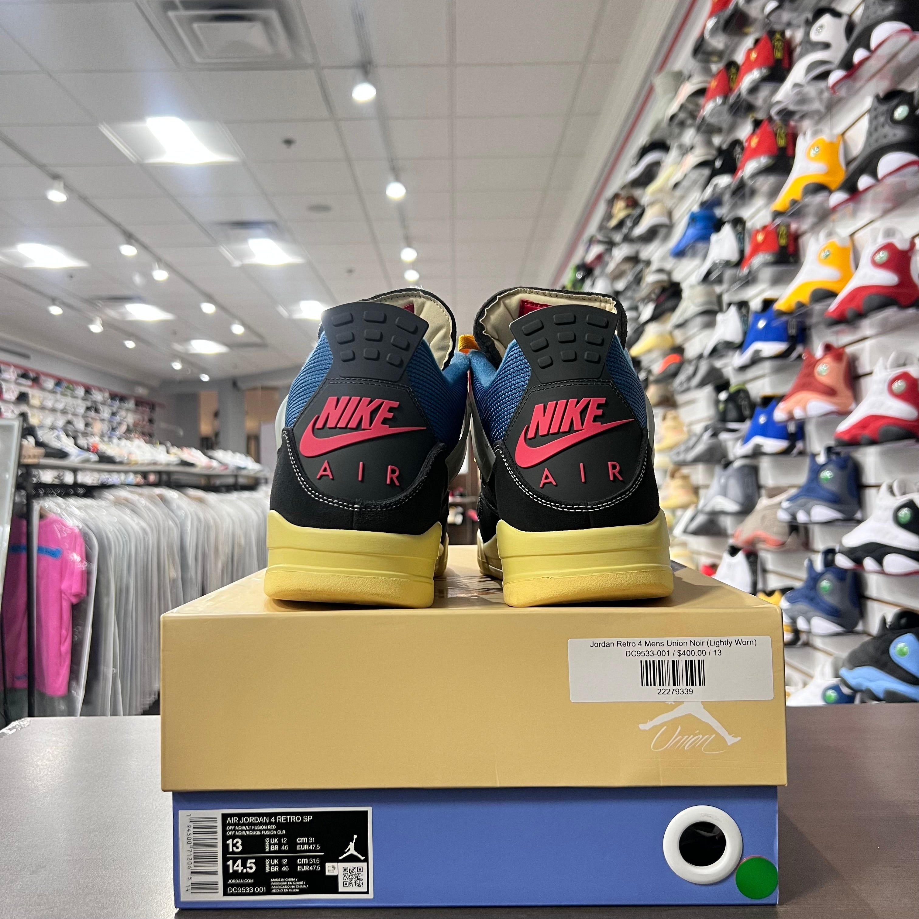 Jordan Retro 4 Mens Union Noir (Lightly Worn)