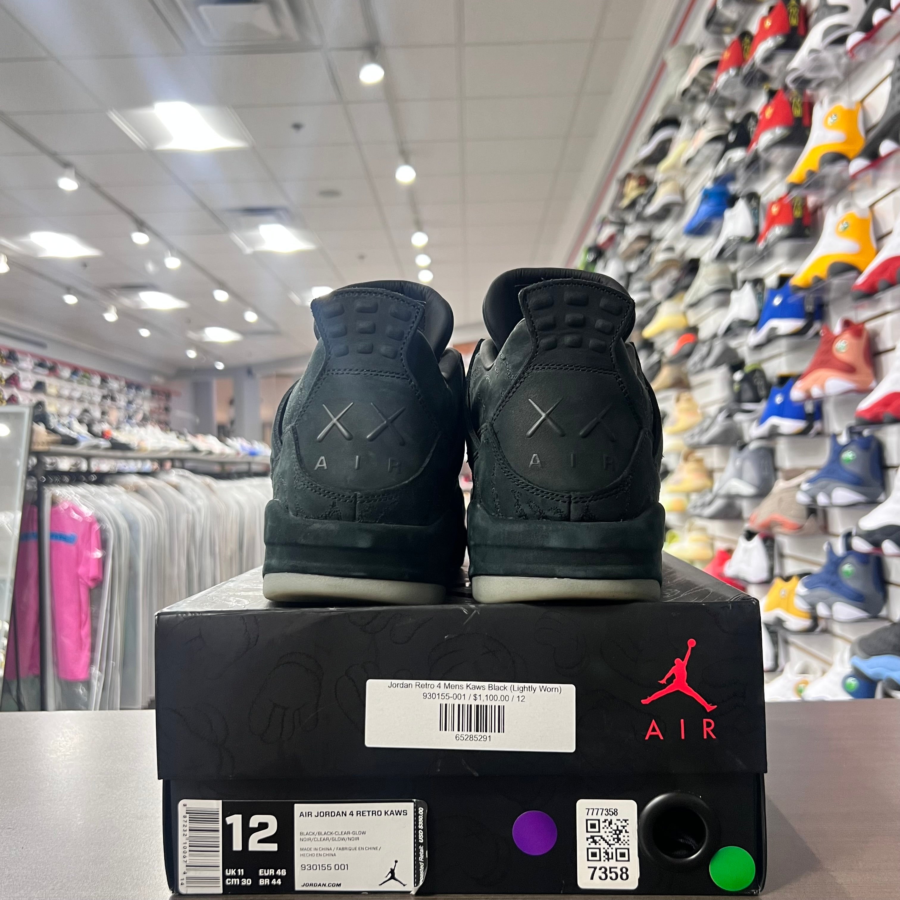 Jordan Retro 4 Mens Kaws Black (Lightly Worn)