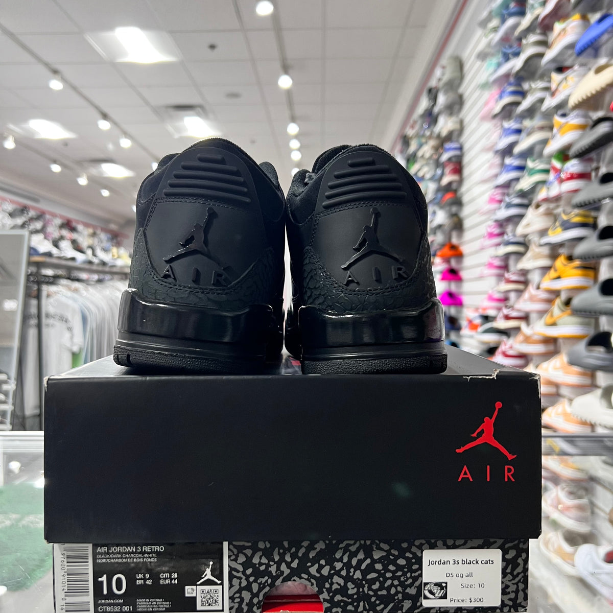 Jordan Retro 3 Mens Black Cat (Lightly Worn)