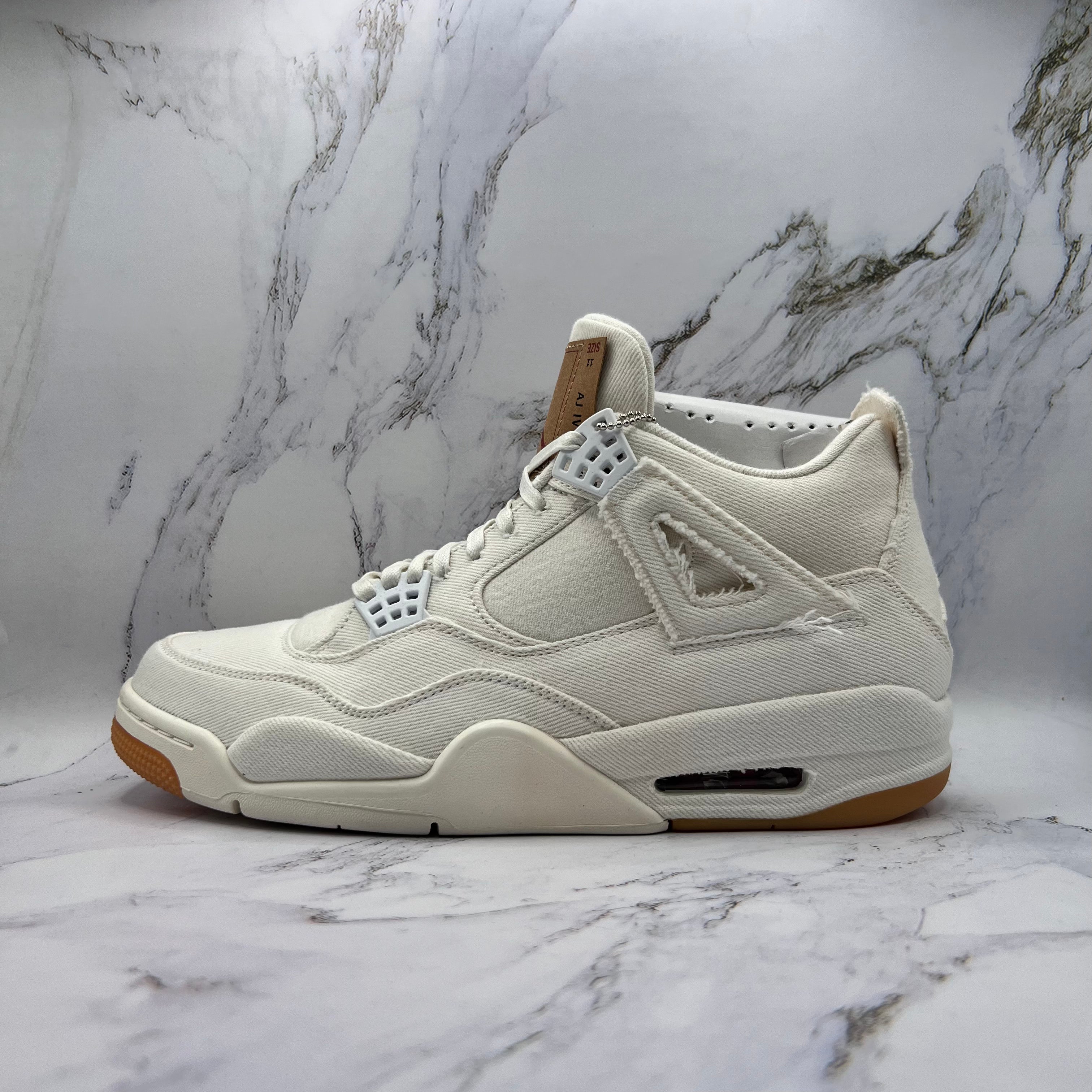 Jordan Retro 4 Mens Levi White