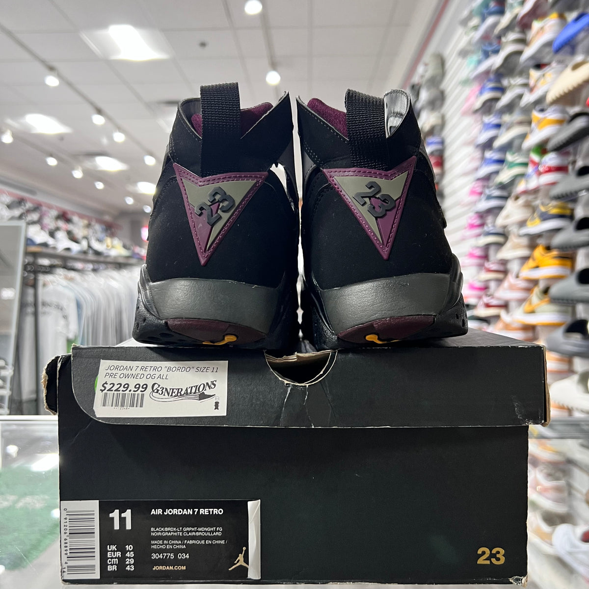 Jordan Retro 7 Mens Bordeaux (Lightly Worn)