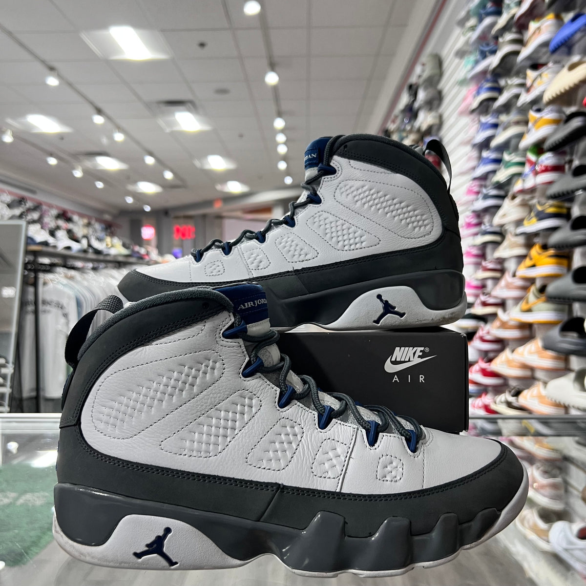 Jordan Retro 9 Flint Grey French Blue (Lightly Worn)