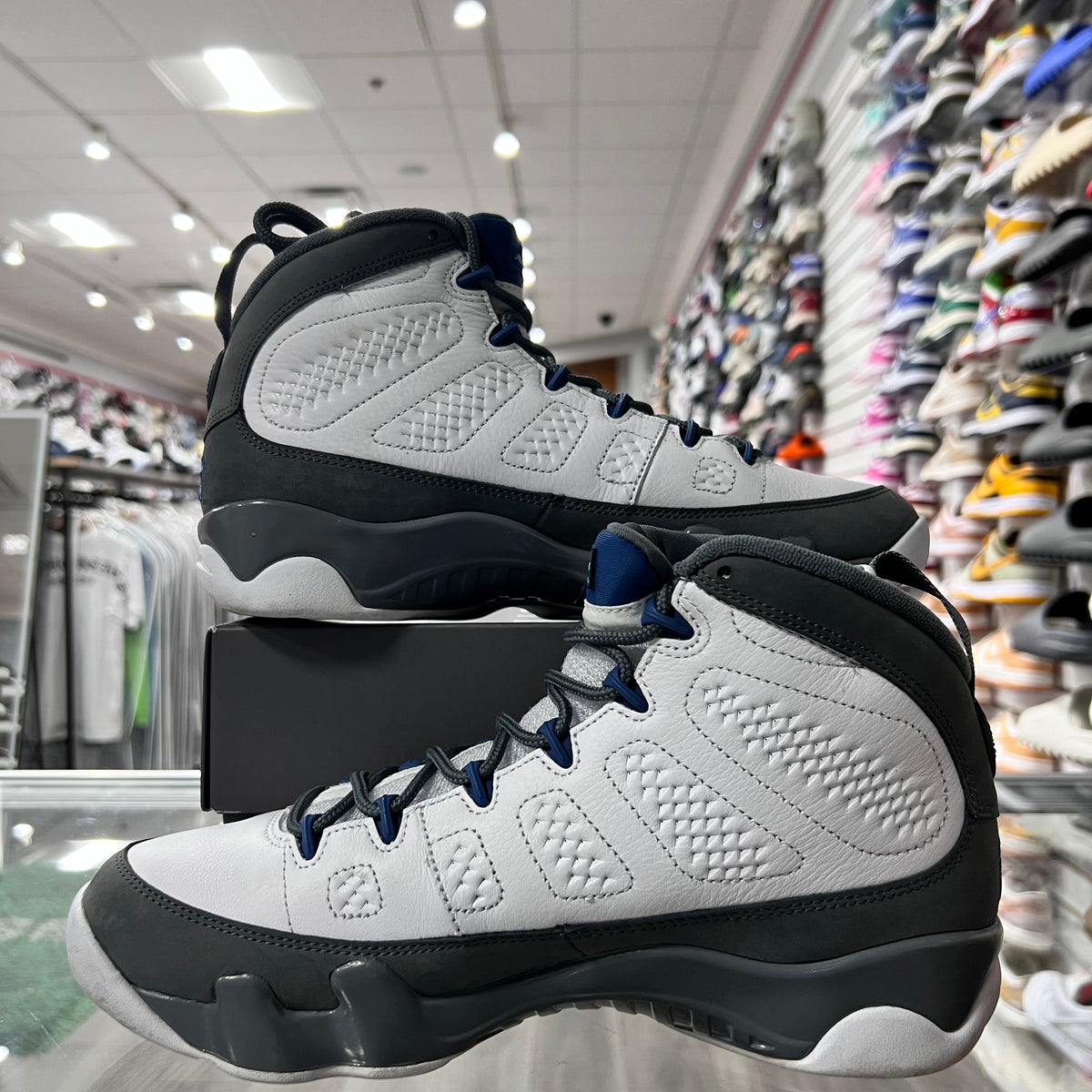 Jordan Retro 9 Flint Grey French Blue (Lightly Worn)
