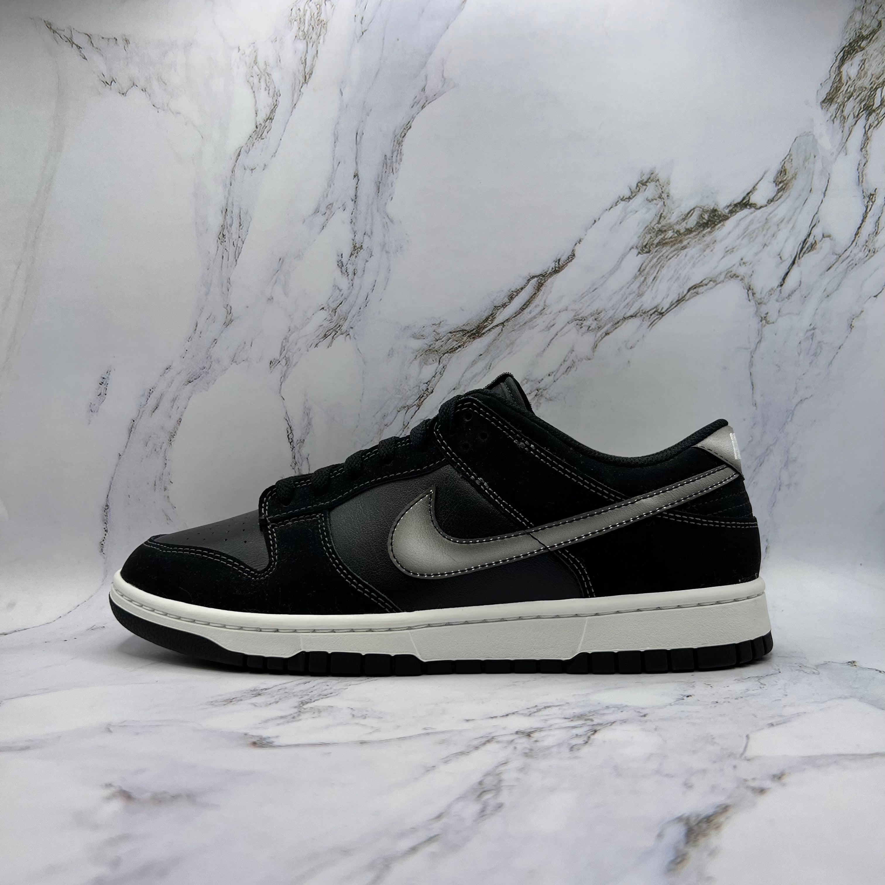 Nike Dunk Low Mens Airbrush Swoosh Black