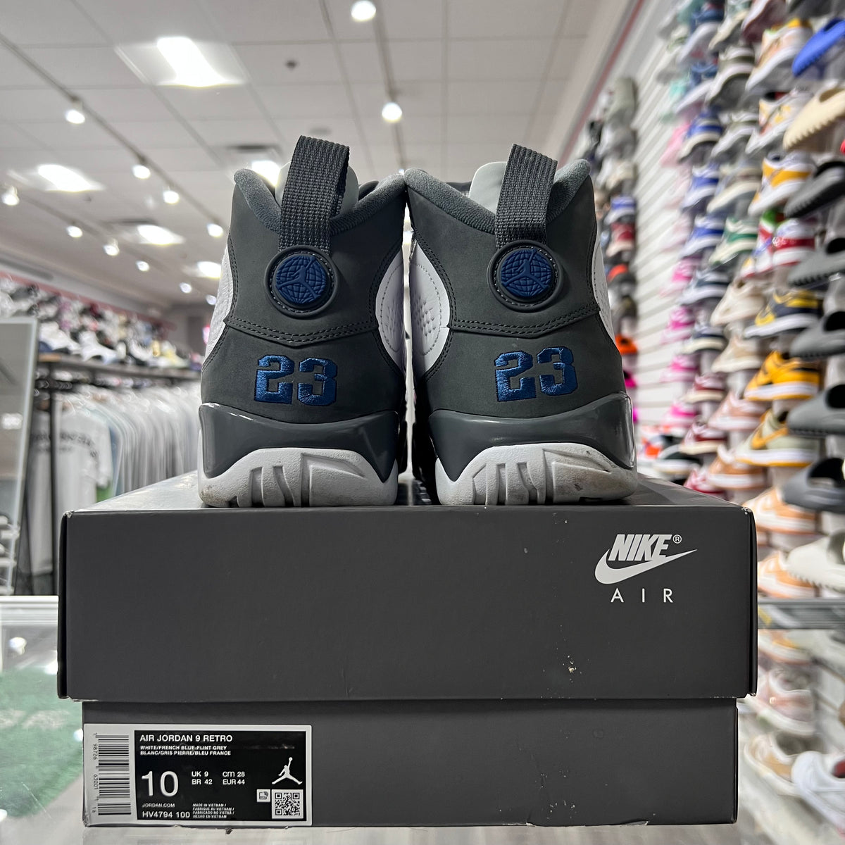 Jordan Retro 9 Flint Grey French Blue (Lightly Worn)