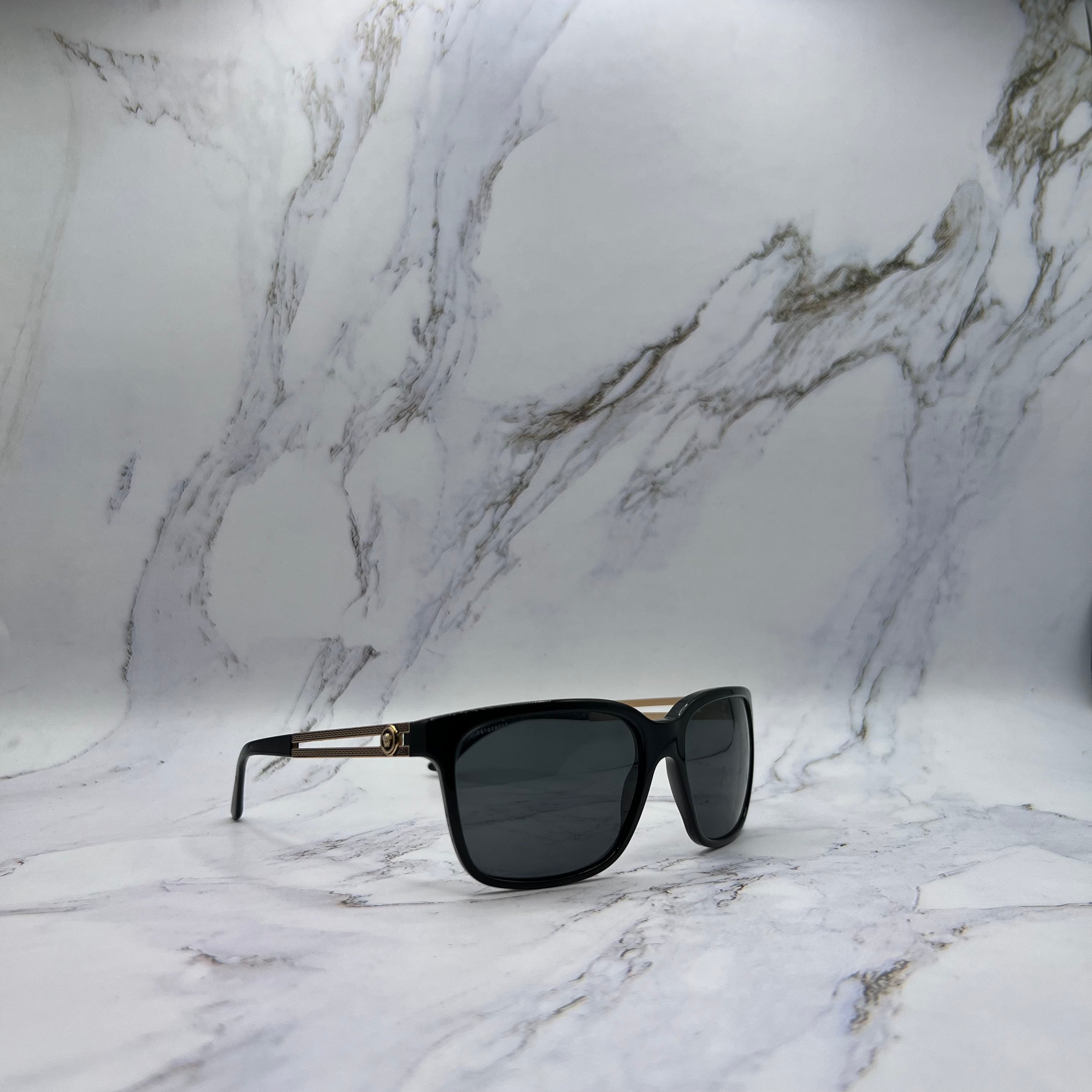 Versace Acetate Sunglasses Black Gold (Lightly Worn)