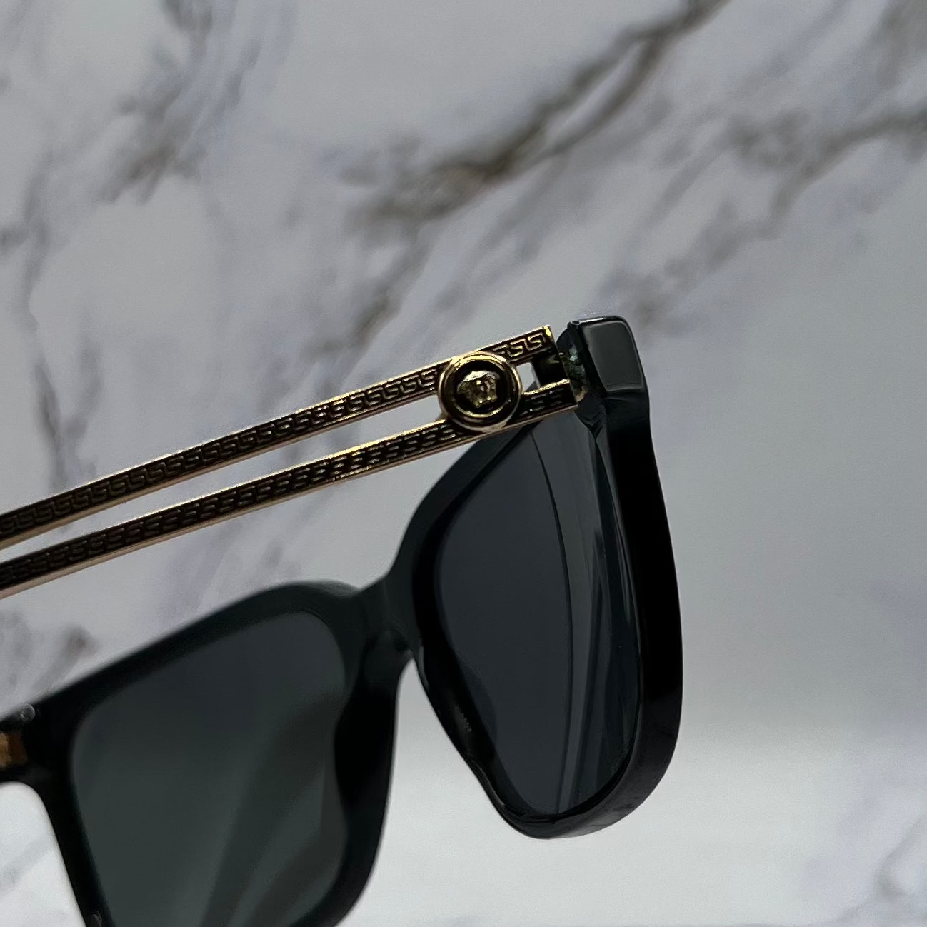 Versace Acetate Sunglasses Black Gold (Lightly Worn)