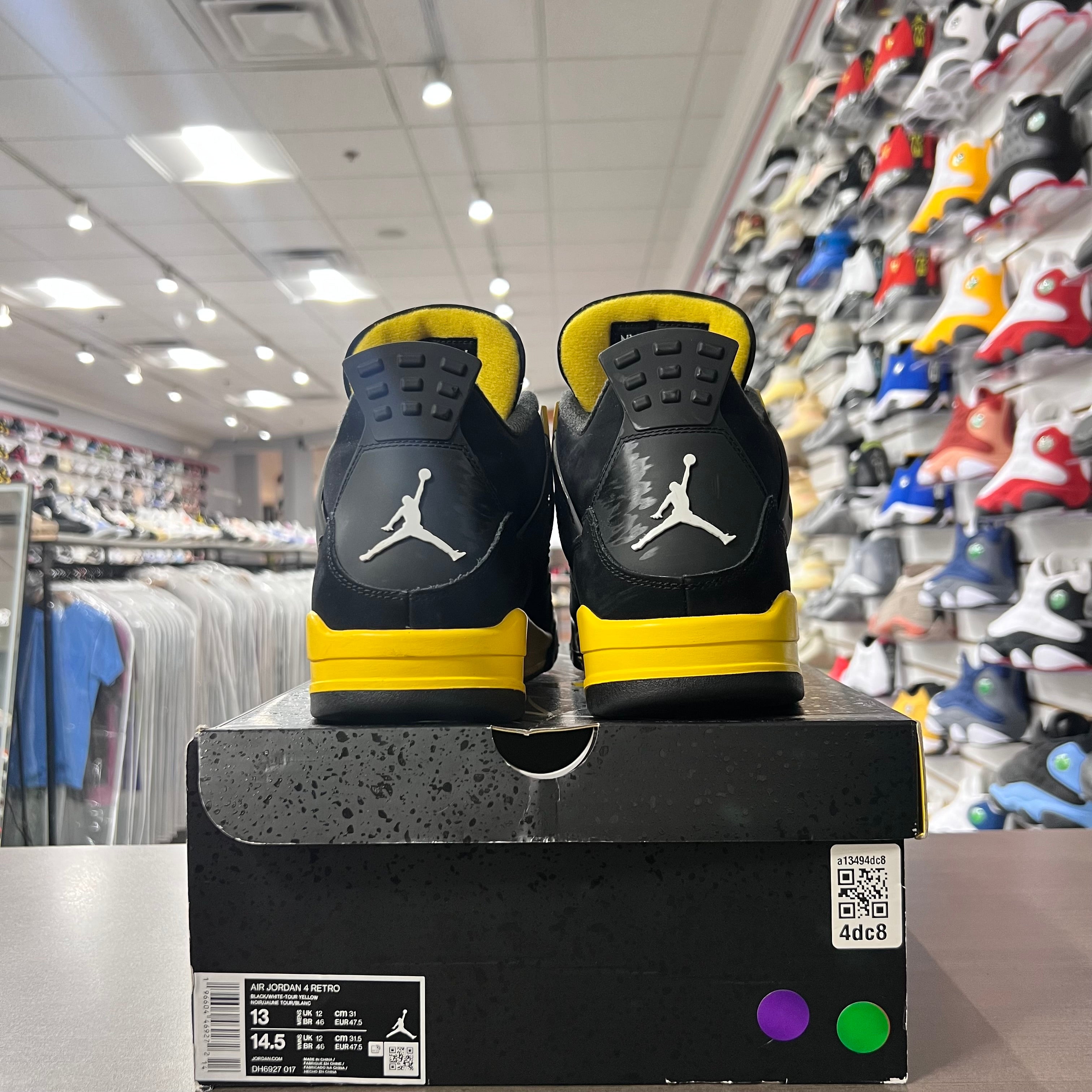 Jordan Retro 4 Mens Yellow Thunder (Lightly Worn)