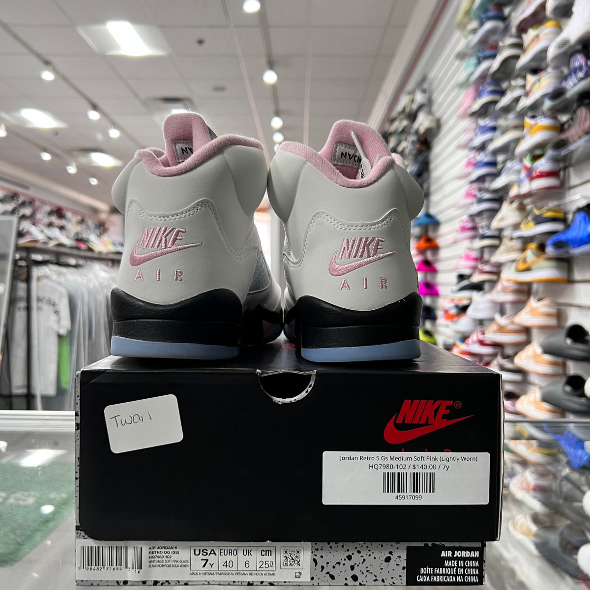 Jordan Retro 5 Gs Medium Soft Pink (Lightly Worn)