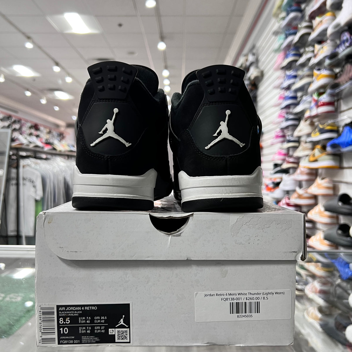 Jordan Retro 4 Mens White Thunder (Lightly Worn)