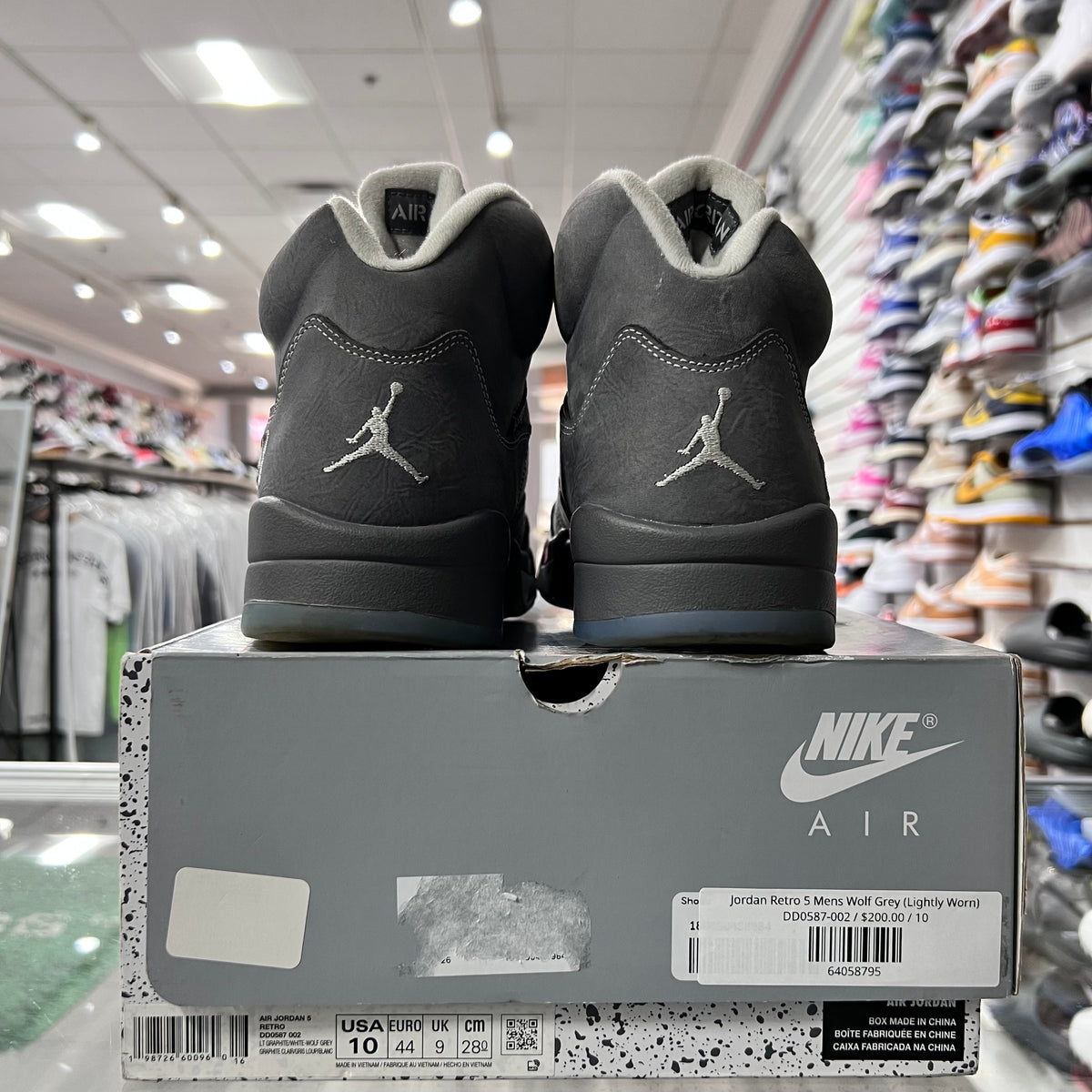 Jordan Retro 5 Mens Wolf Grey (Lightly Worn)
