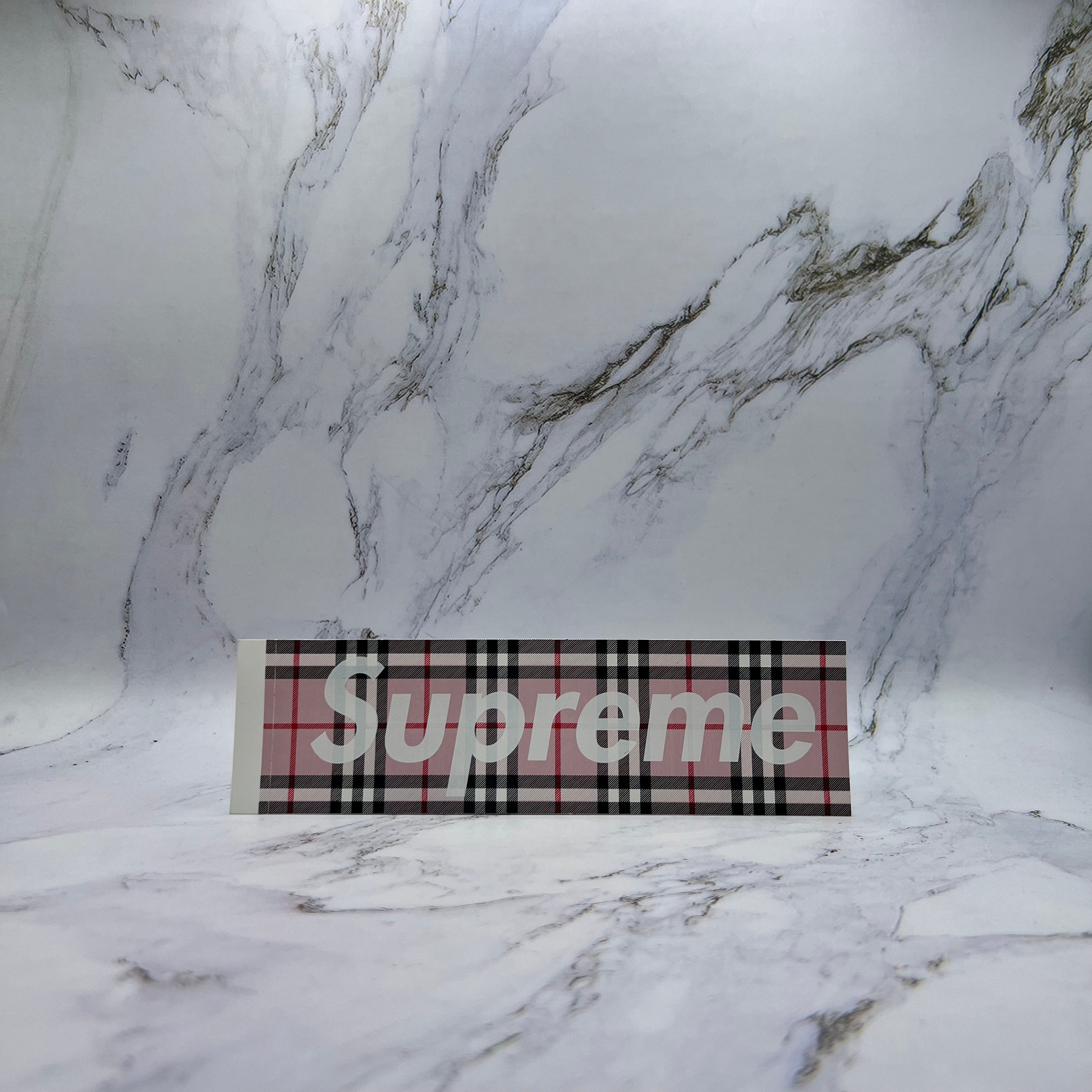 Supreme Burberry Box Logo Sticker Pink