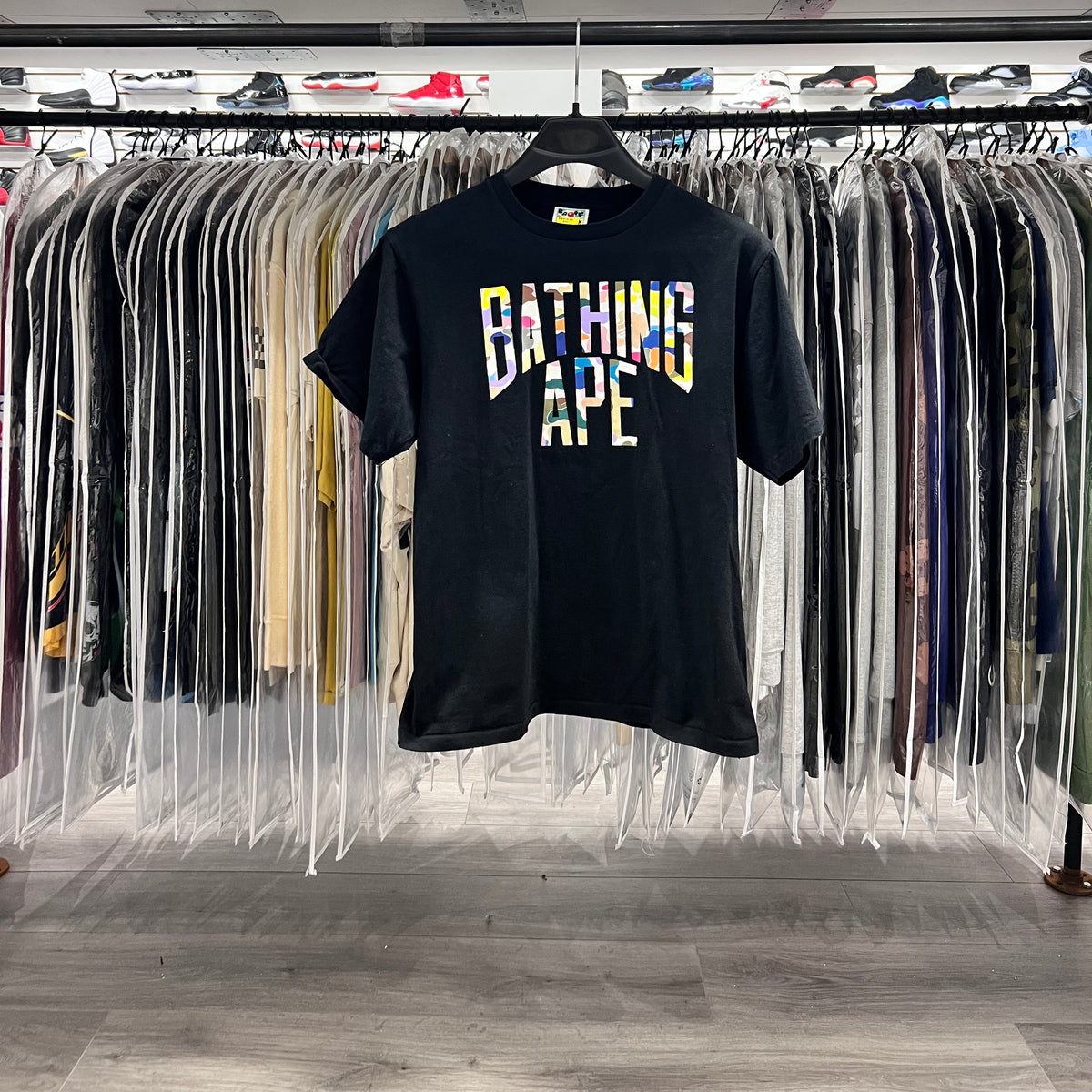 A Bathing Ape Multicolor Bape Logo Tee (Lightly Worn)