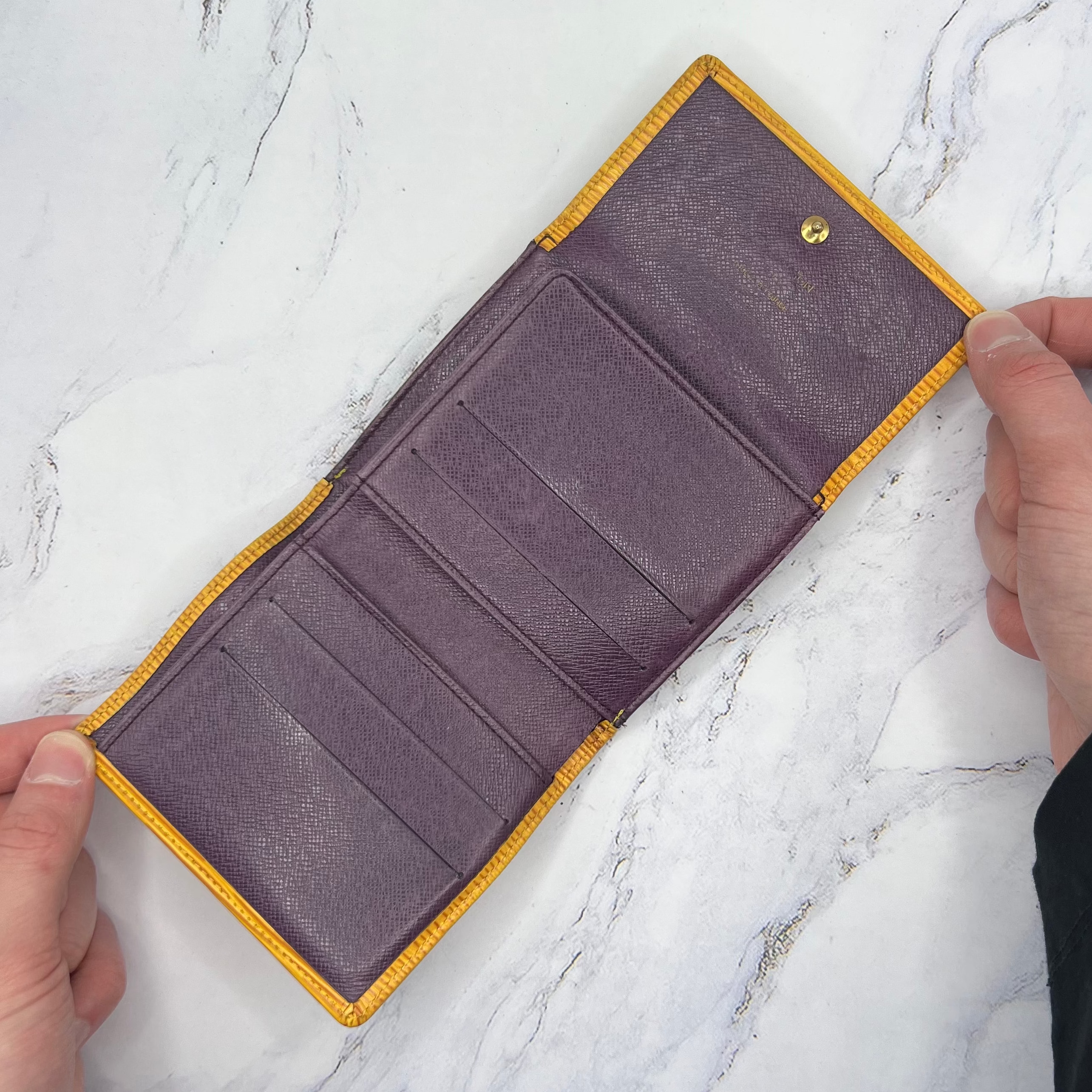 Louis Vuitton Epi Wallet Yellow Purple (VINTAGE)