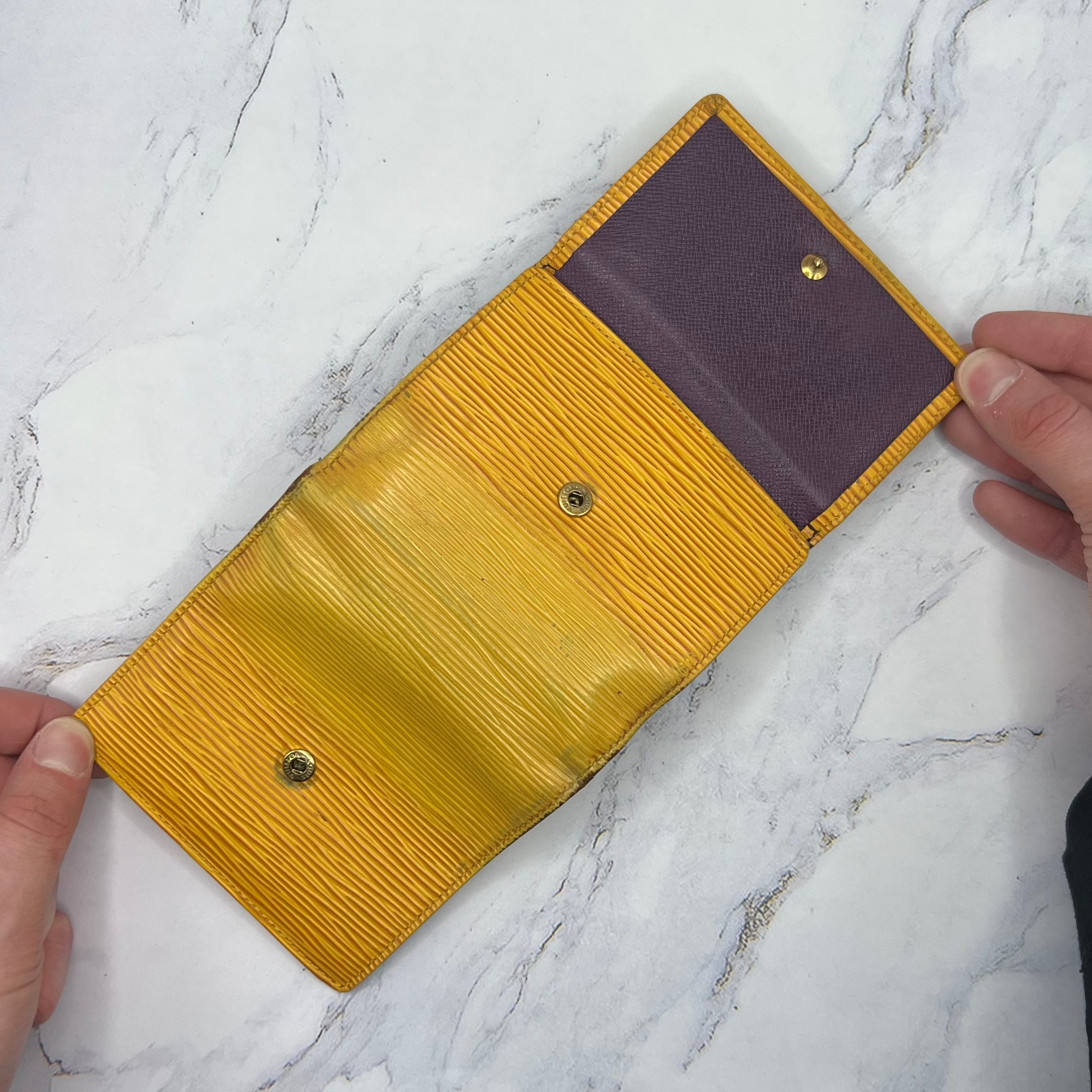 Louis Vuitton Epi Wallet Yellow Purple (VINTAGE)