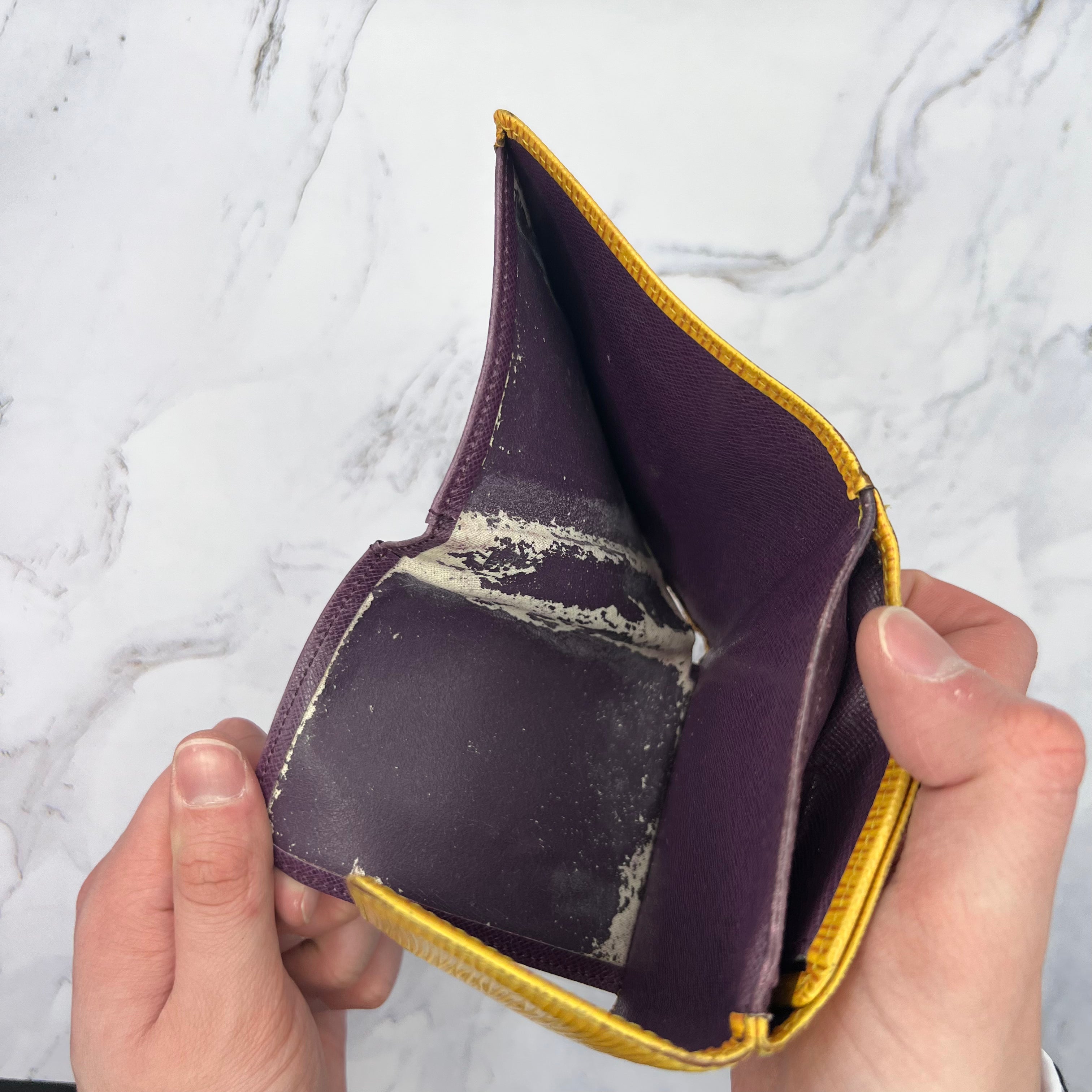Louis Vuitton Epi Wallet Yellow Purple (VINTAGE)