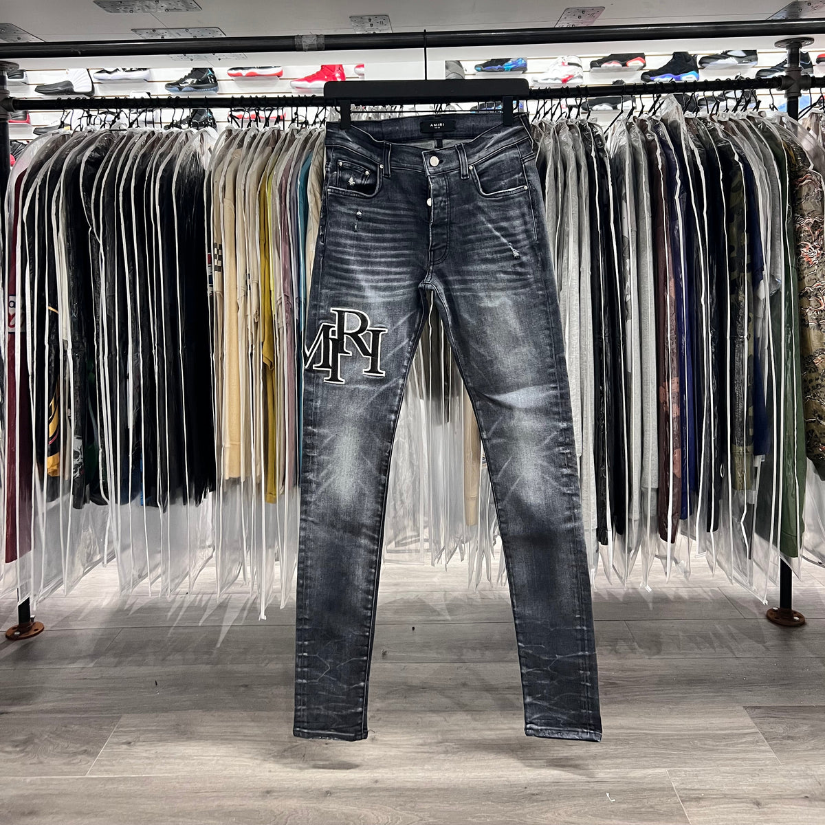 Amiri Staggered Logo Jeans (Lightly Worn)