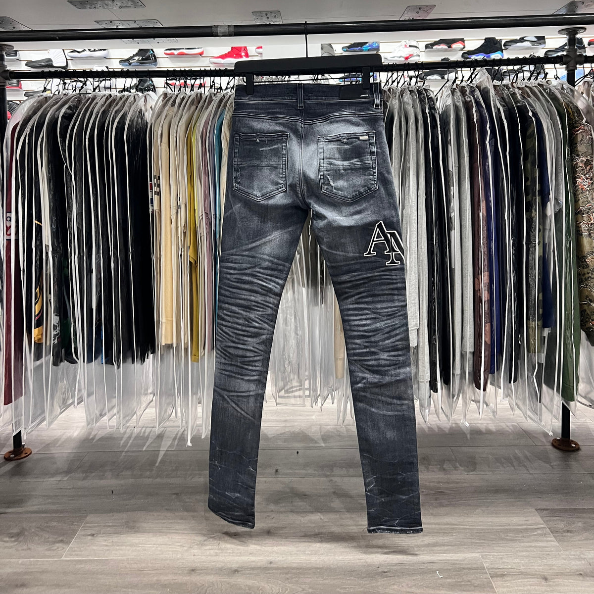 Amiri Staggered Logo Jeans (Lightly Worn)