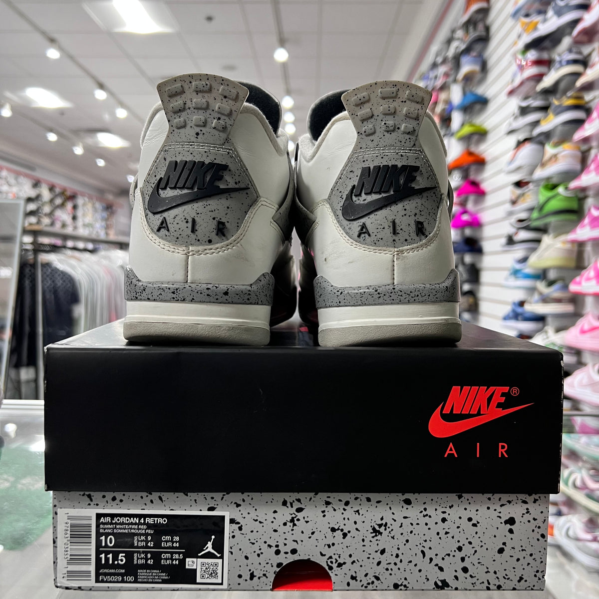 Jordan Retro 4 Mens White Cement (Lightly Worn)