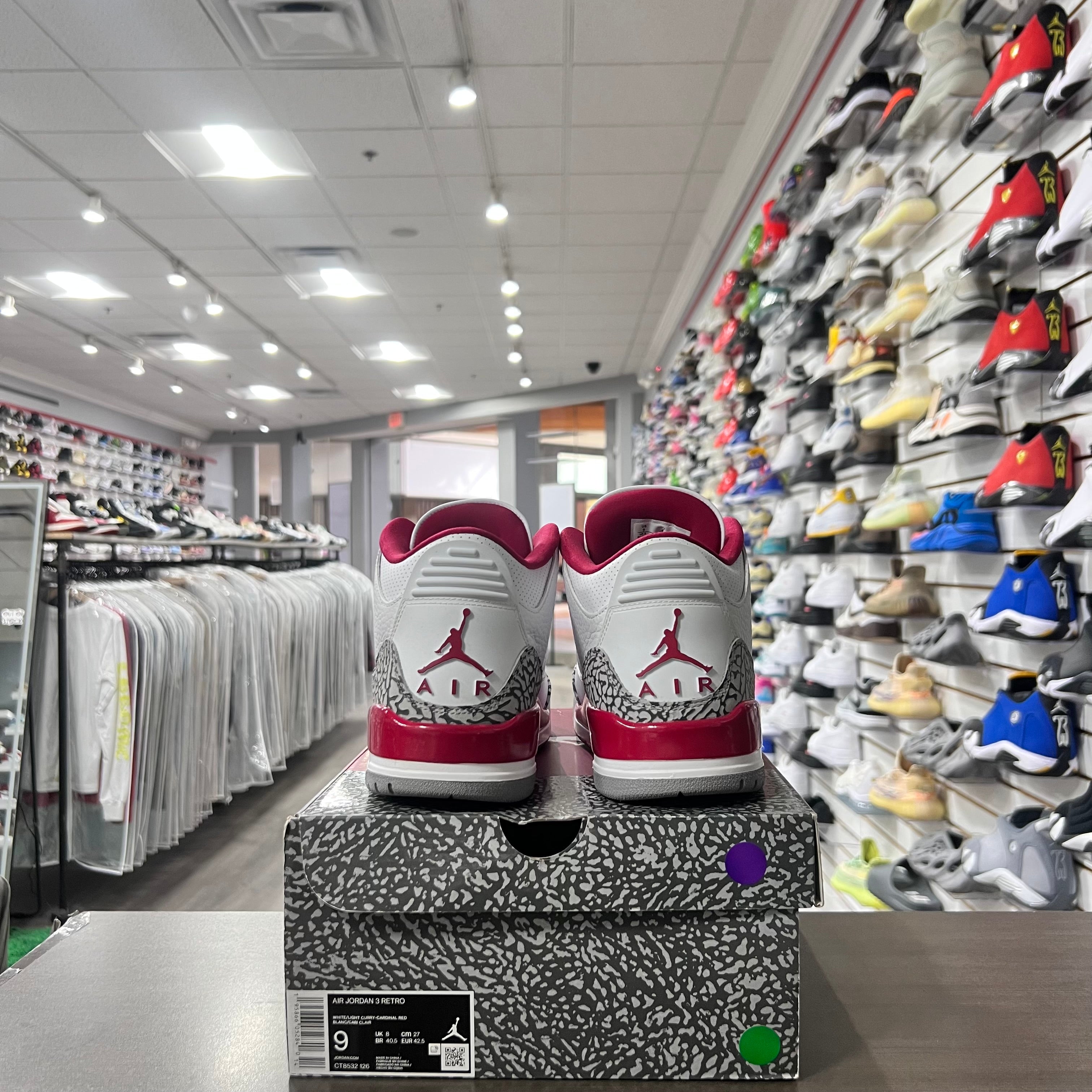 Jordan Retro 3 Mens Cardinal Red (Lightly Worn)