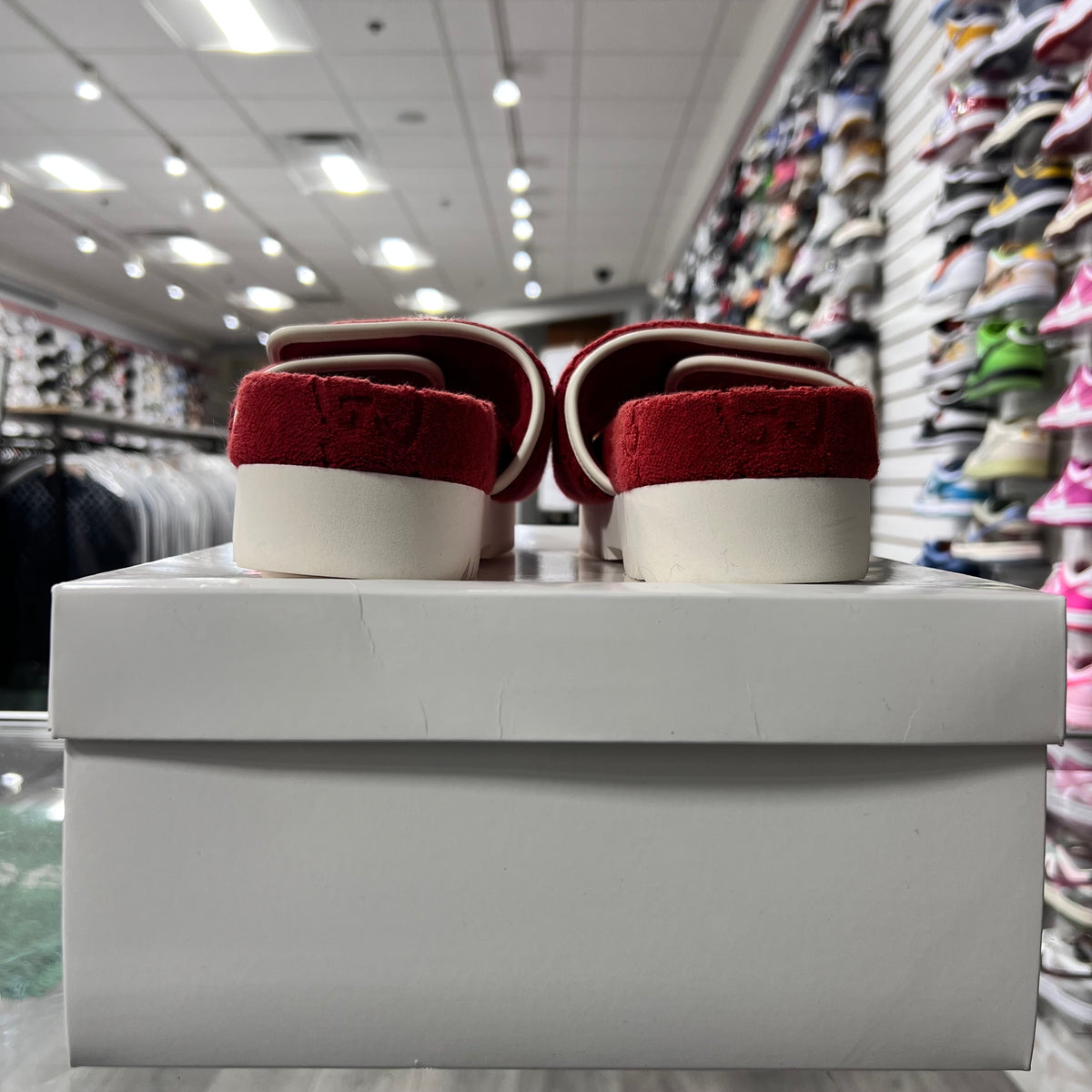 Gucci X Adidas Monogram Platform Slide Red (Lightly Worn+Replacement Box)