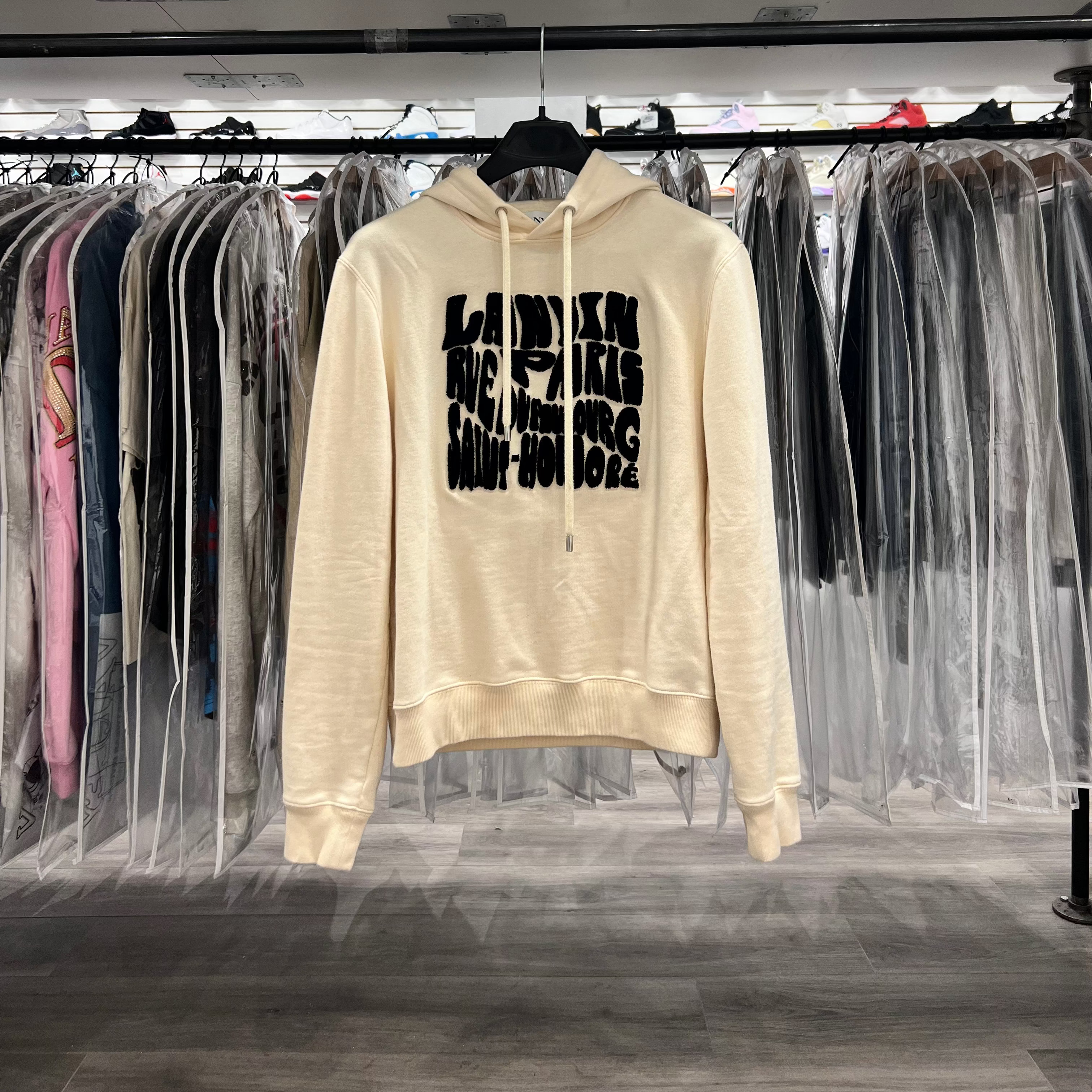 Lanvin Logo Hoodie Cream Navy (Lightly Worn)