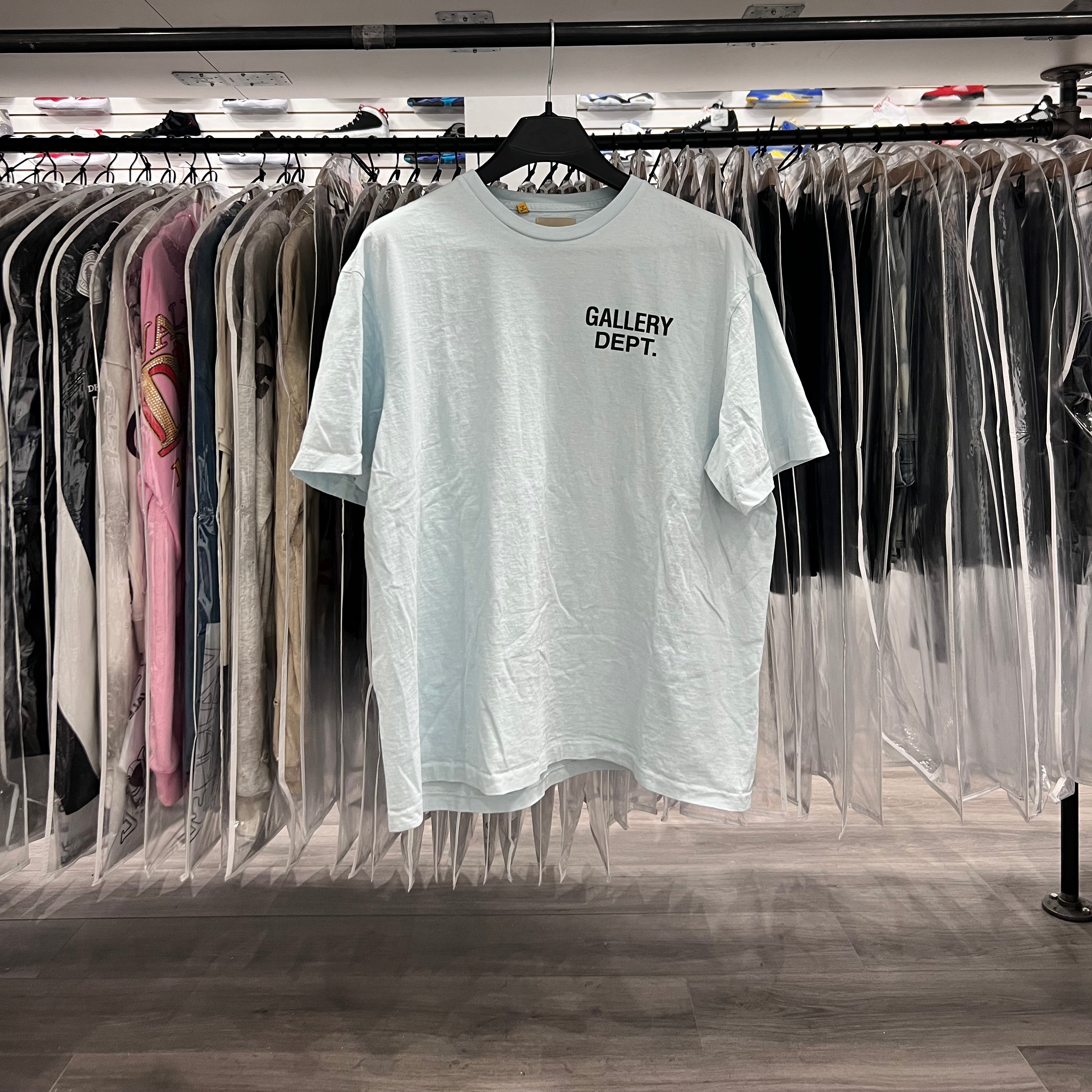 Gallery Dept Logo Tee Ice Blue (Lightly Worn+Staining Throughout)