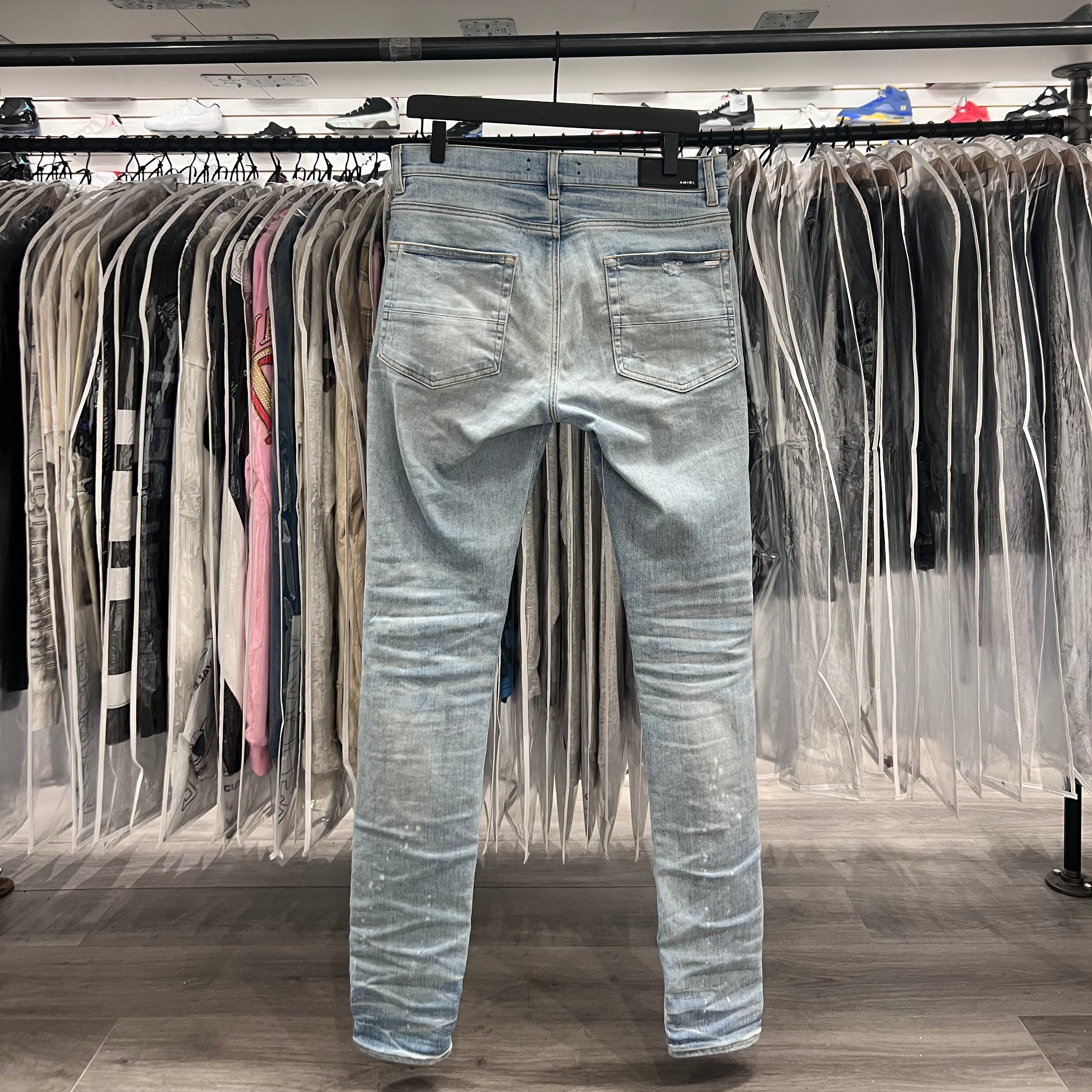 Amiri Paint Drip Logo Jeans (Lightly Worn)