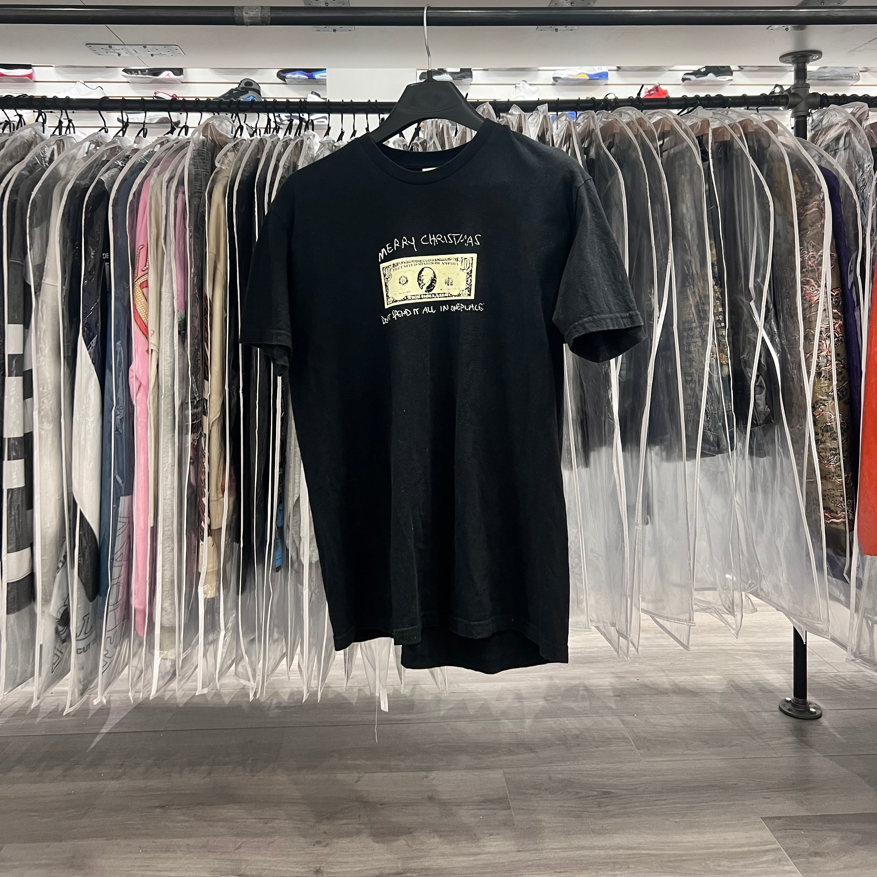 Supreme Don't Spend All In One Place Tee Black (Lightly Worn)