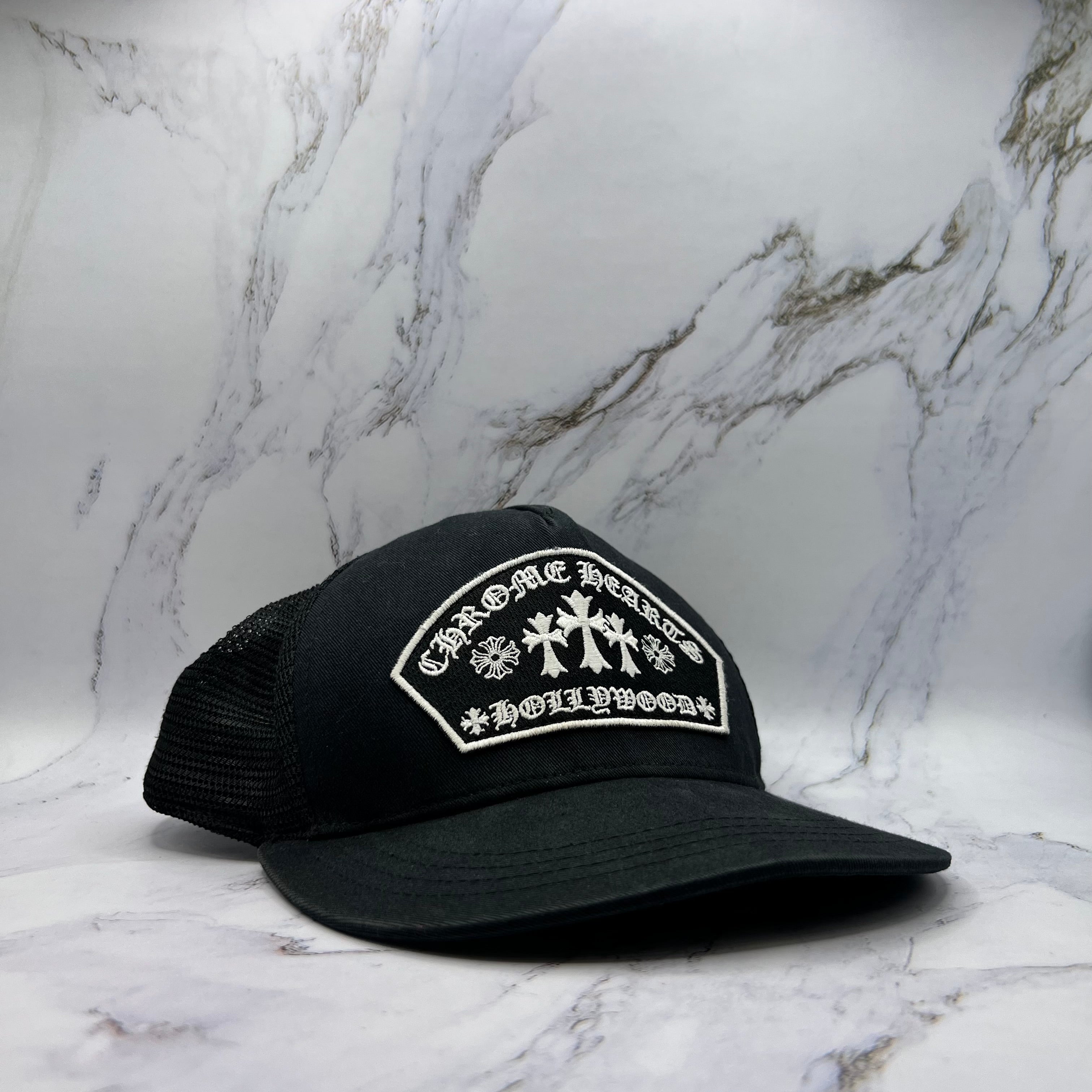 Chrome Hearts Triple Cross Embroidered Hat Black (Lightly Worn)