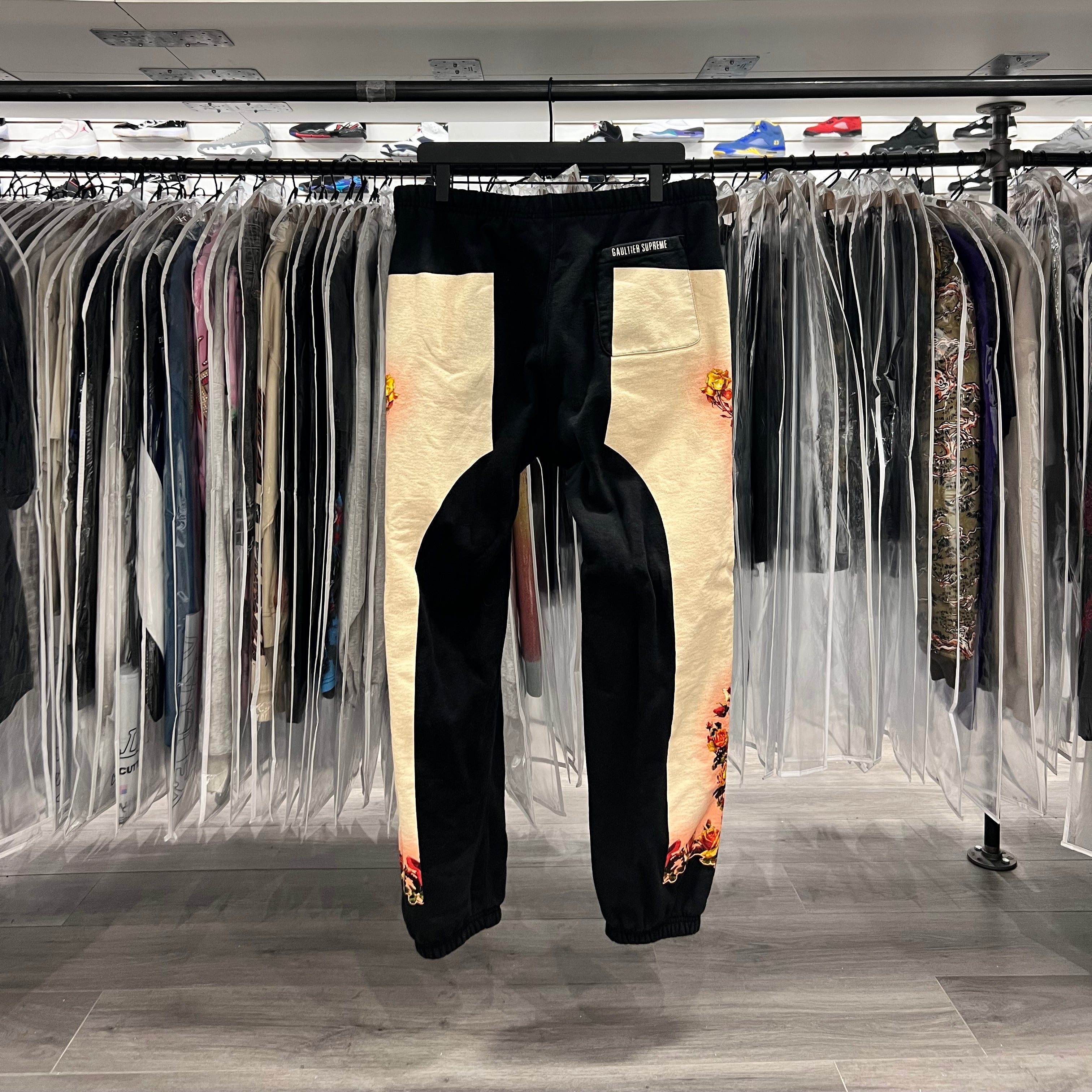 Supreme Jean Paul Gaultier Floral Print Sweatpants Black (Lightly Worn)
