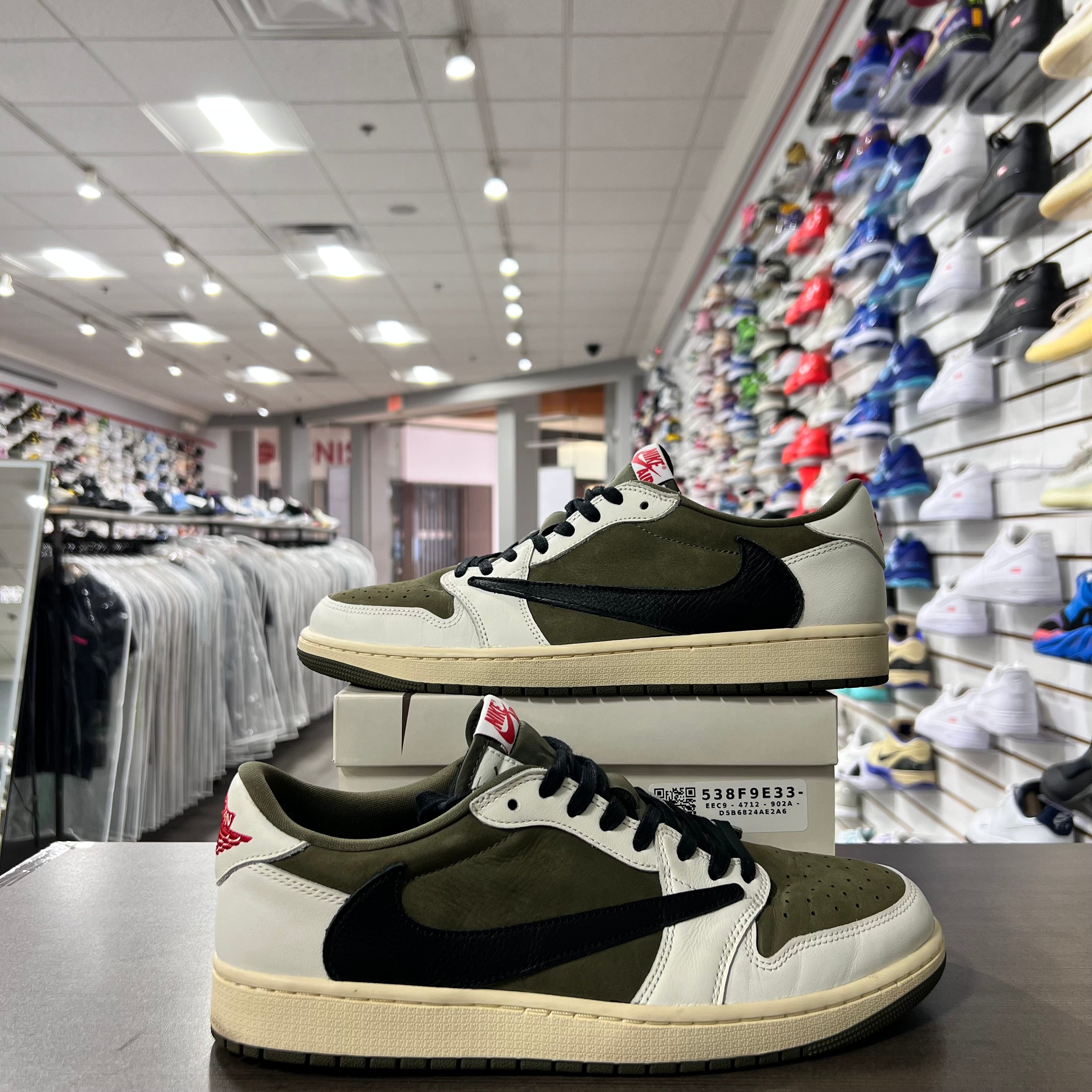 Jordan Retro 1 Low Mens Travis Scott Medium Olive (Lightly Worn)