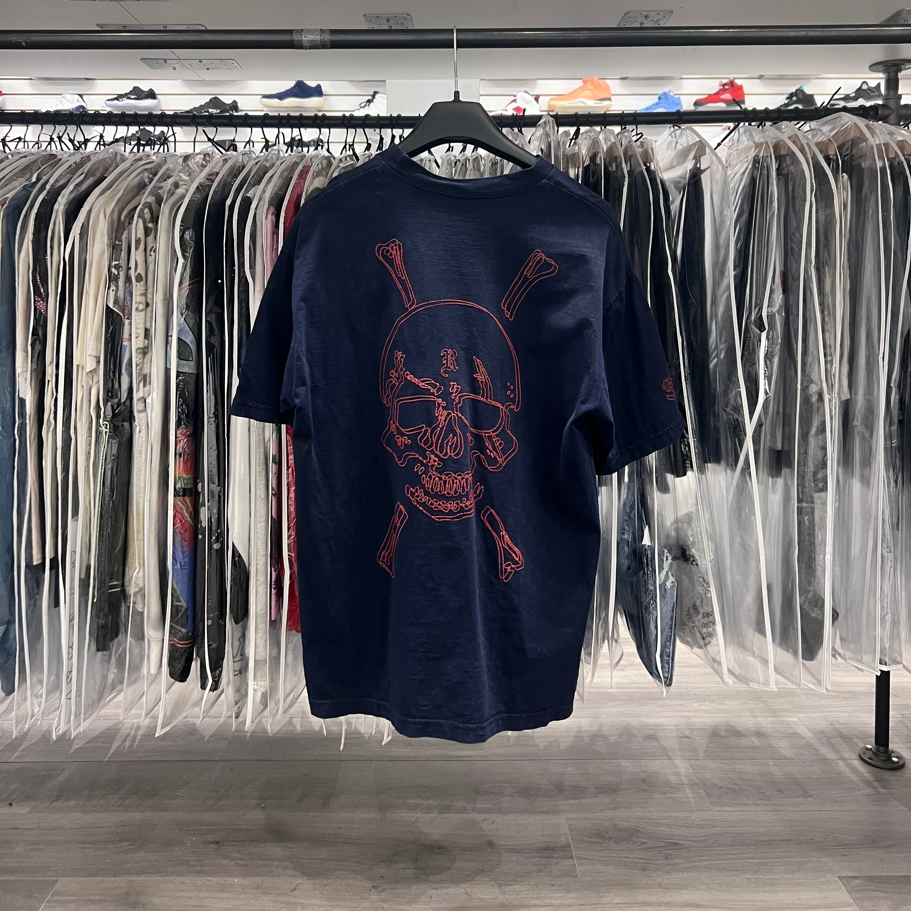 Revenge X City Morgue Skull Tee Navy (Lightly Worn)