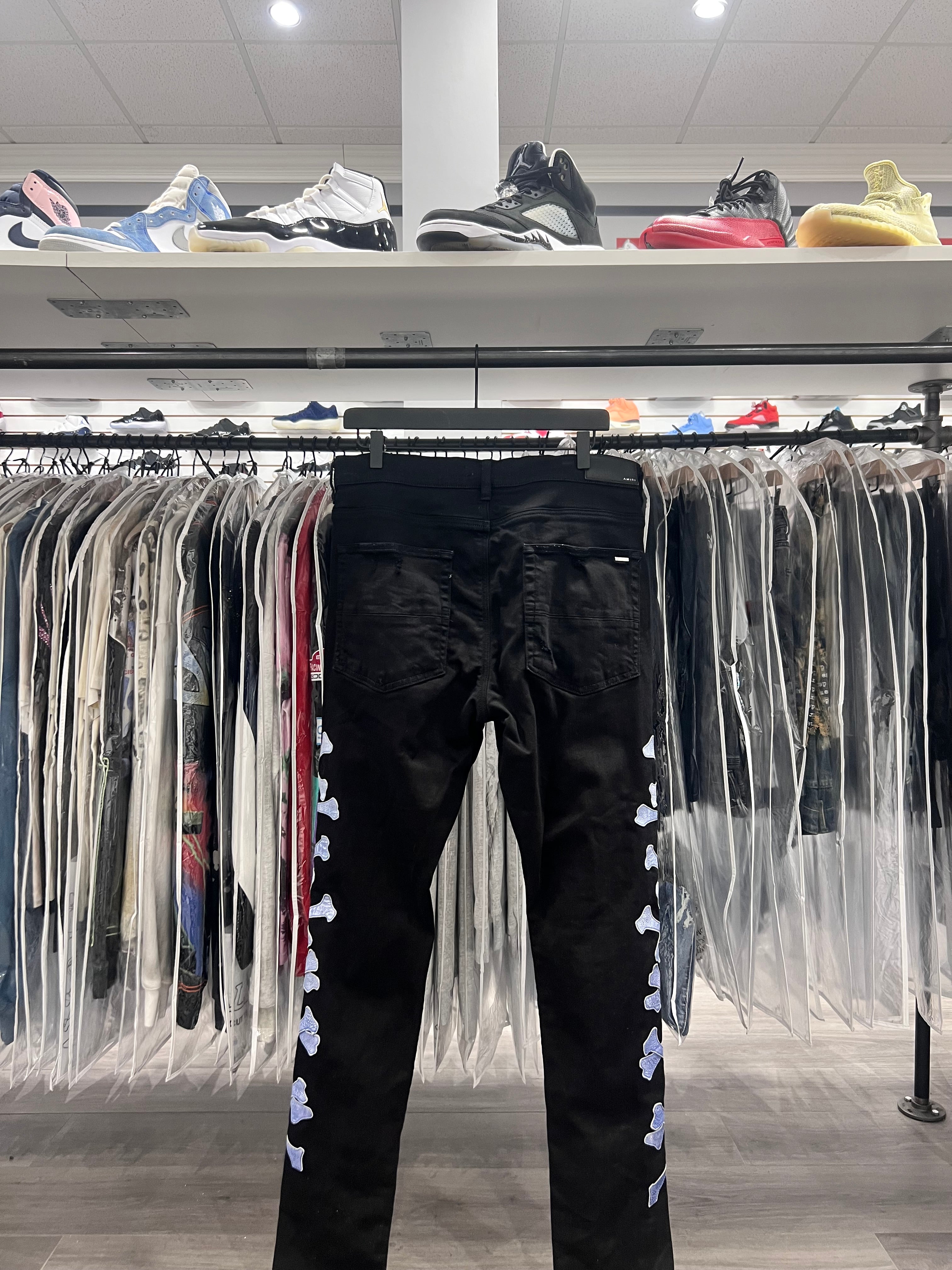 Amiri Jeans Black Blue Gradient Cross Bones (Lightly Worn)
