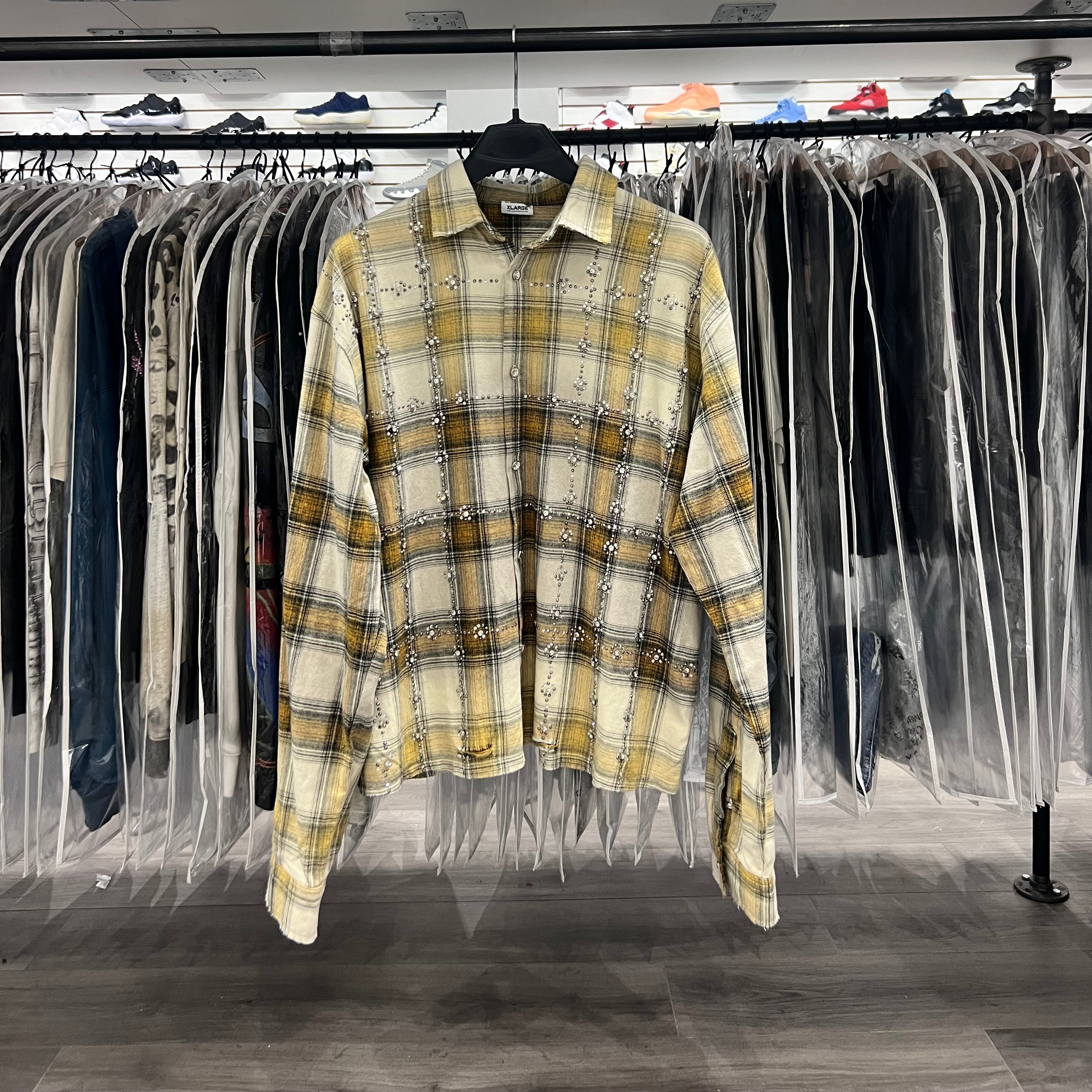Vale Rhinestone Flannel Yellow (Lightly Worn)