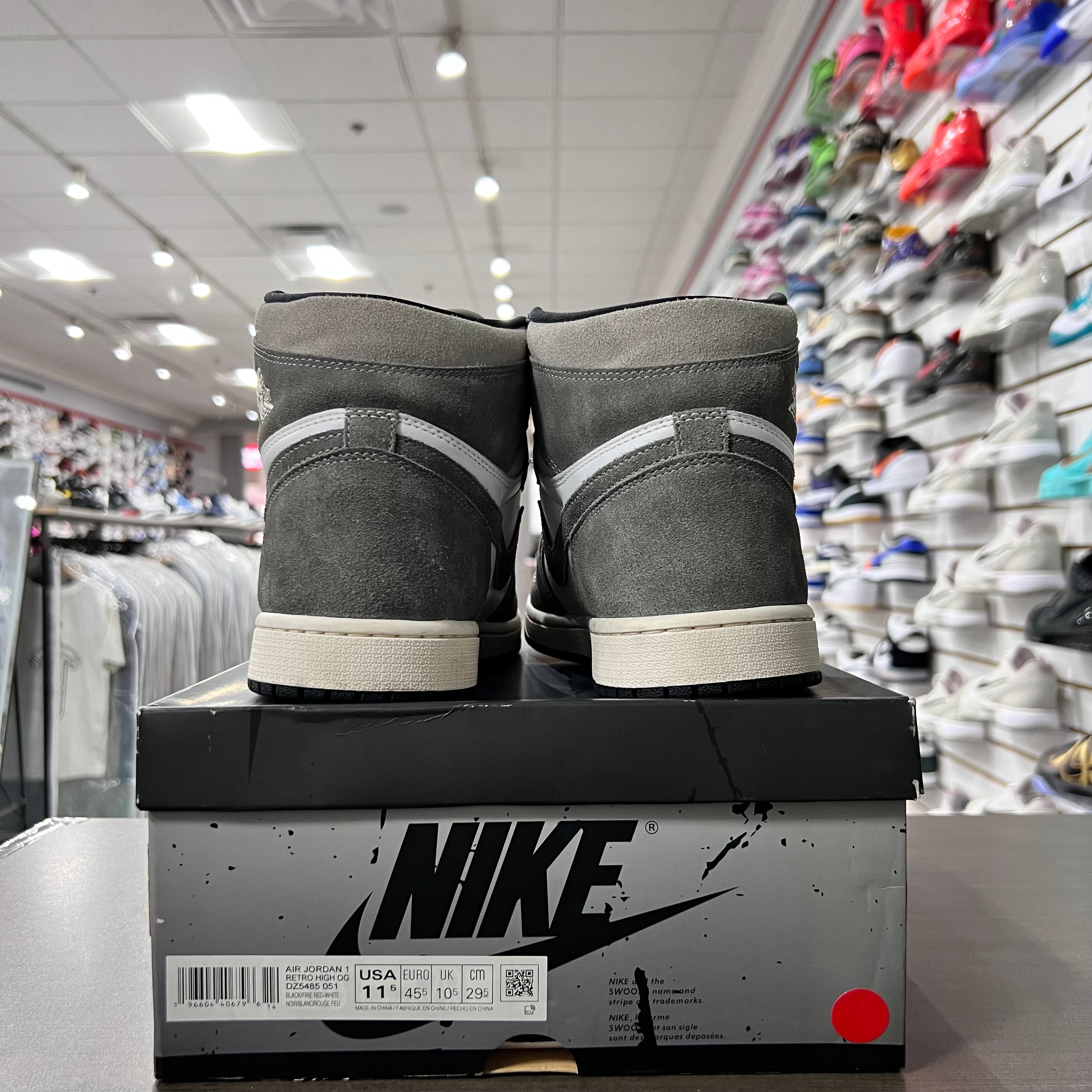 Jordan Retro 1 High Og Mens Washed Black (Lightly Worn)