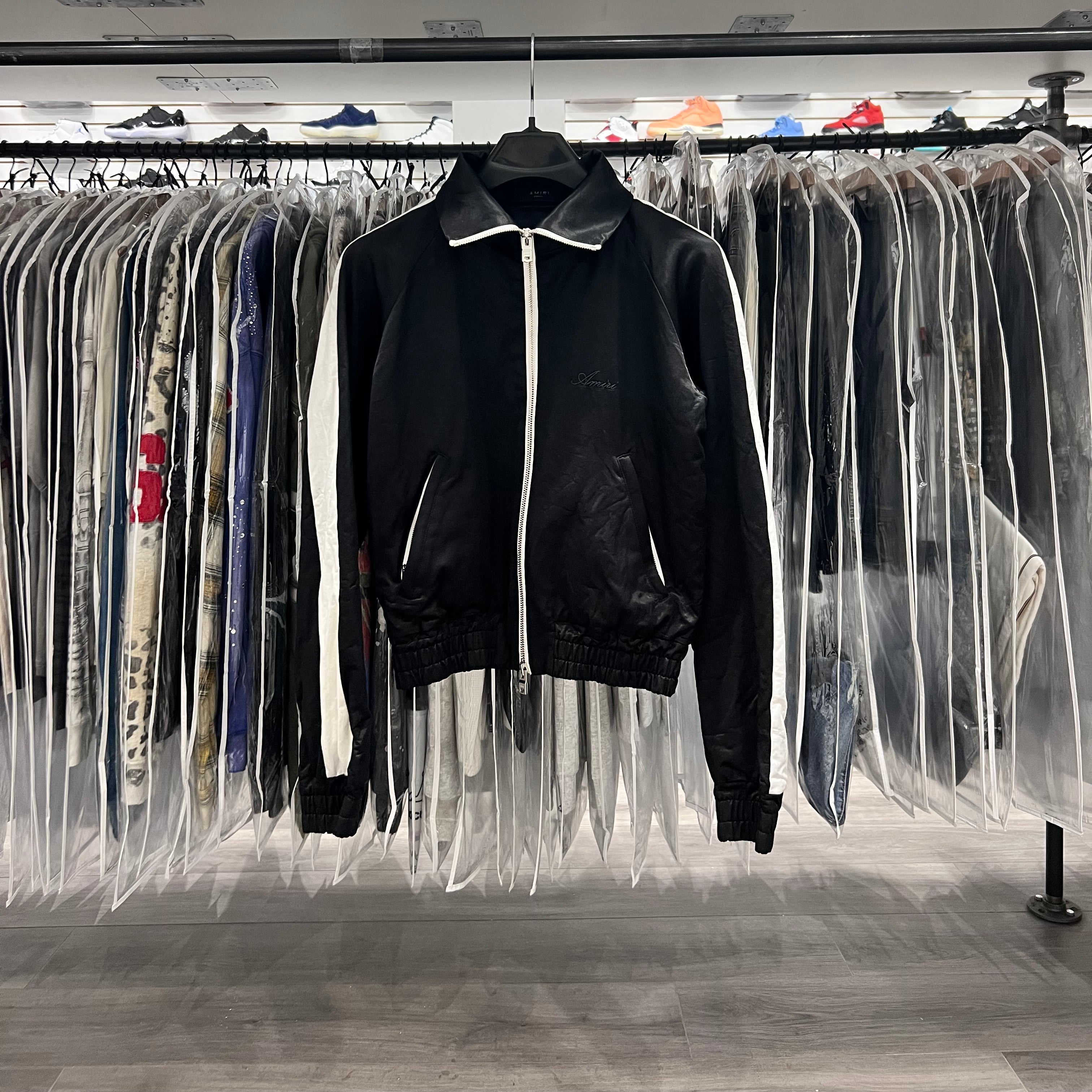 Amiri Silk Collared Zip Up Jacket Black (Lightly Worn)