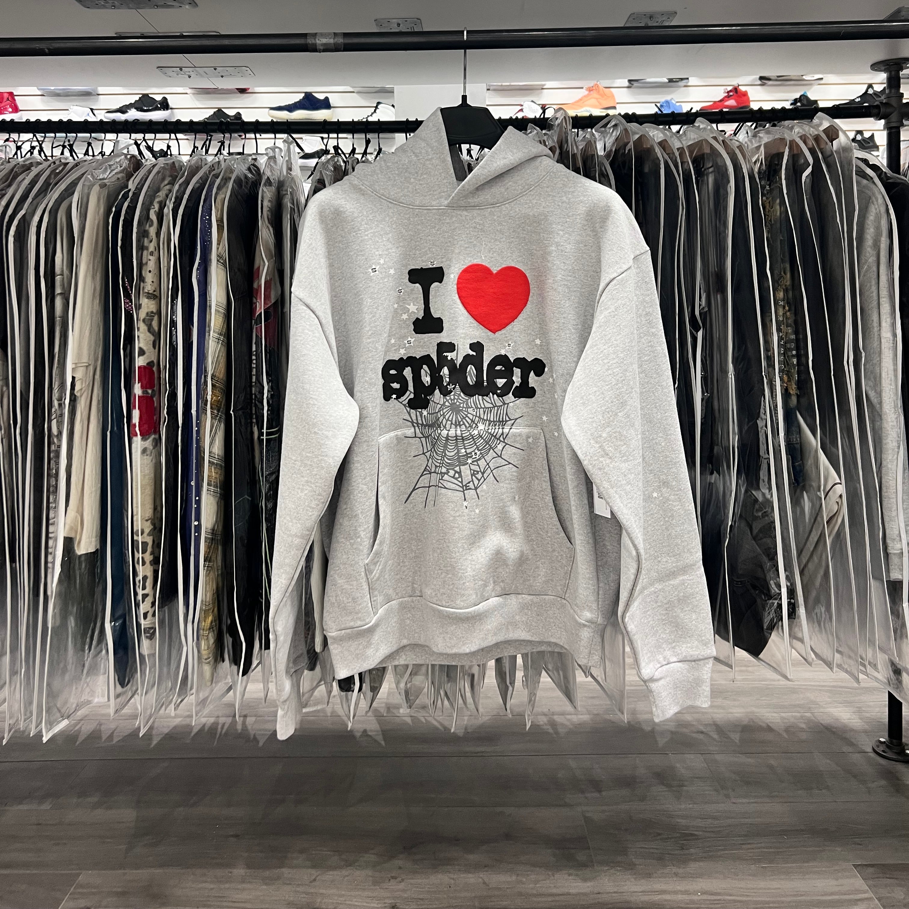 Sp5der Souvenir Hoodie Heather Grey