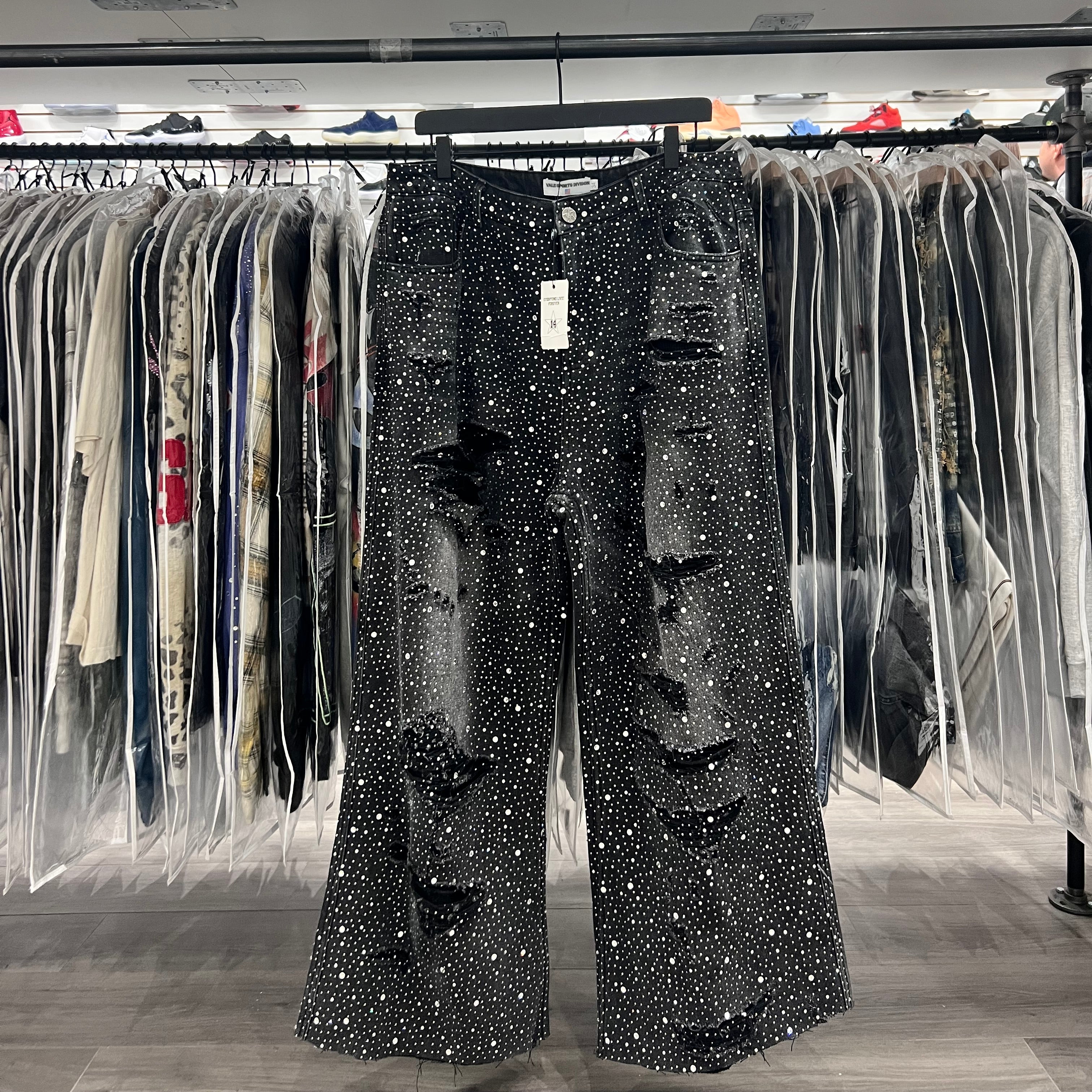 Vale Rhinestone Jeans Black