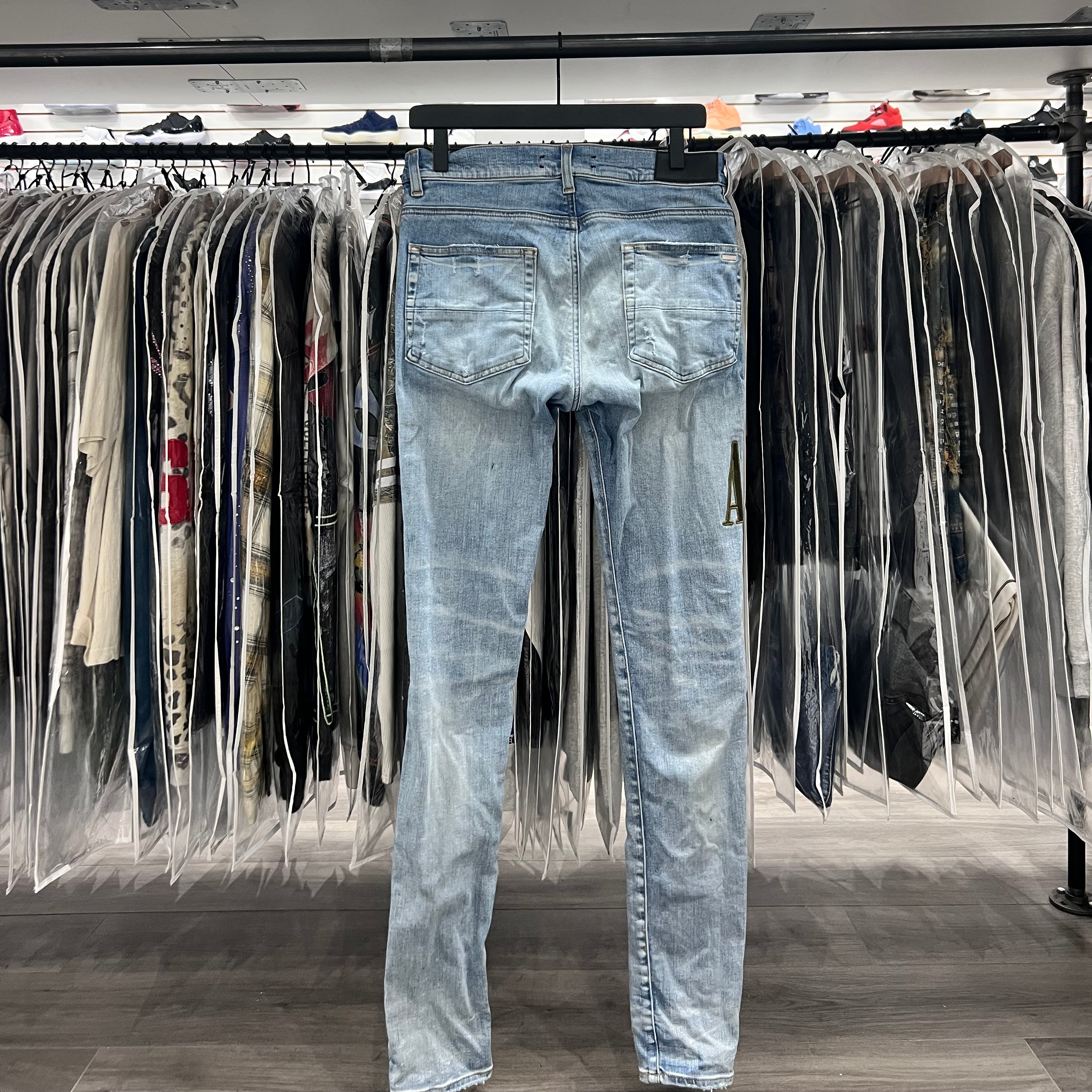 Amiri Olive Patch Jeans (Lightly Worn)