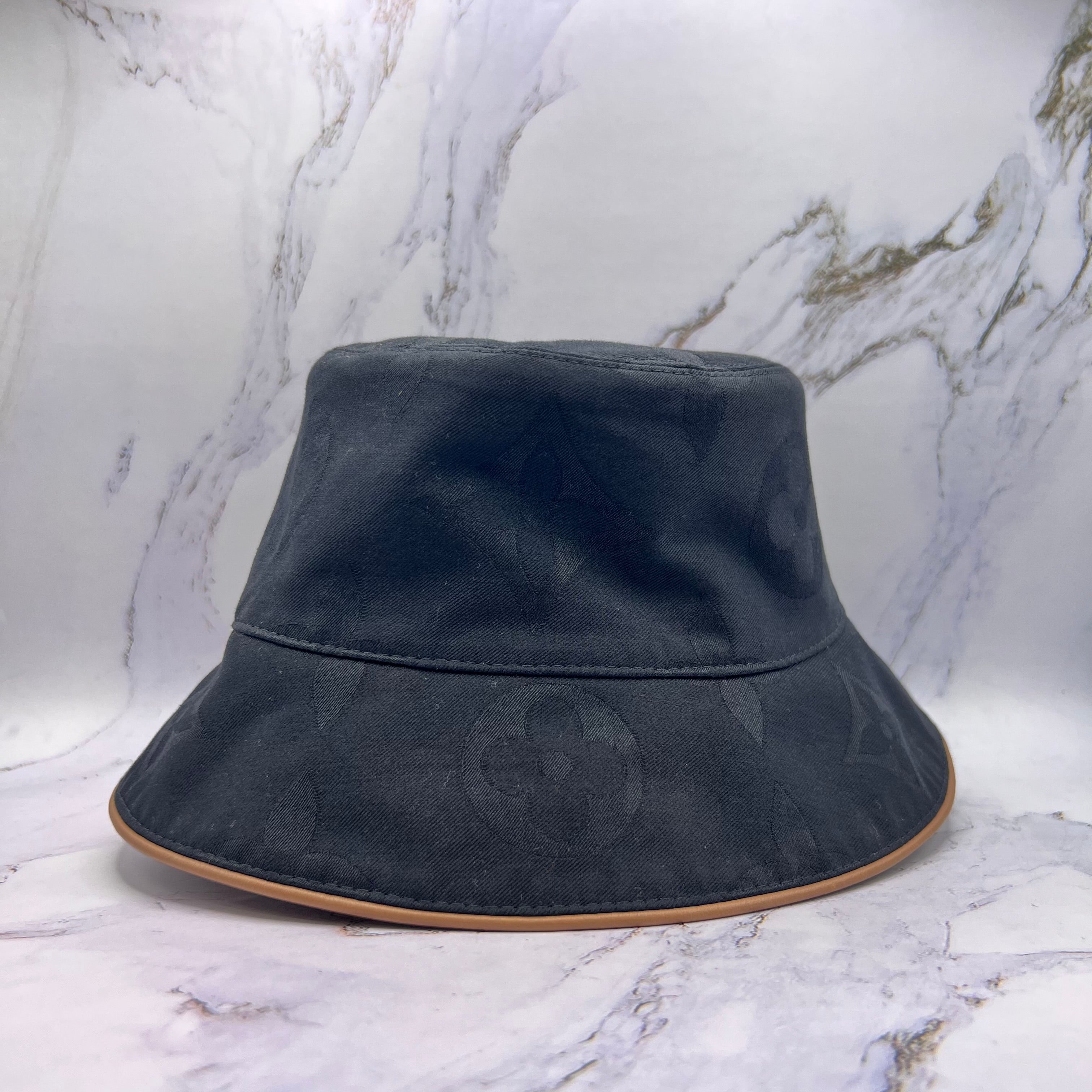 Louis Vuitton Reversible Black Monogram Bucket Hat (Lightly Worn)