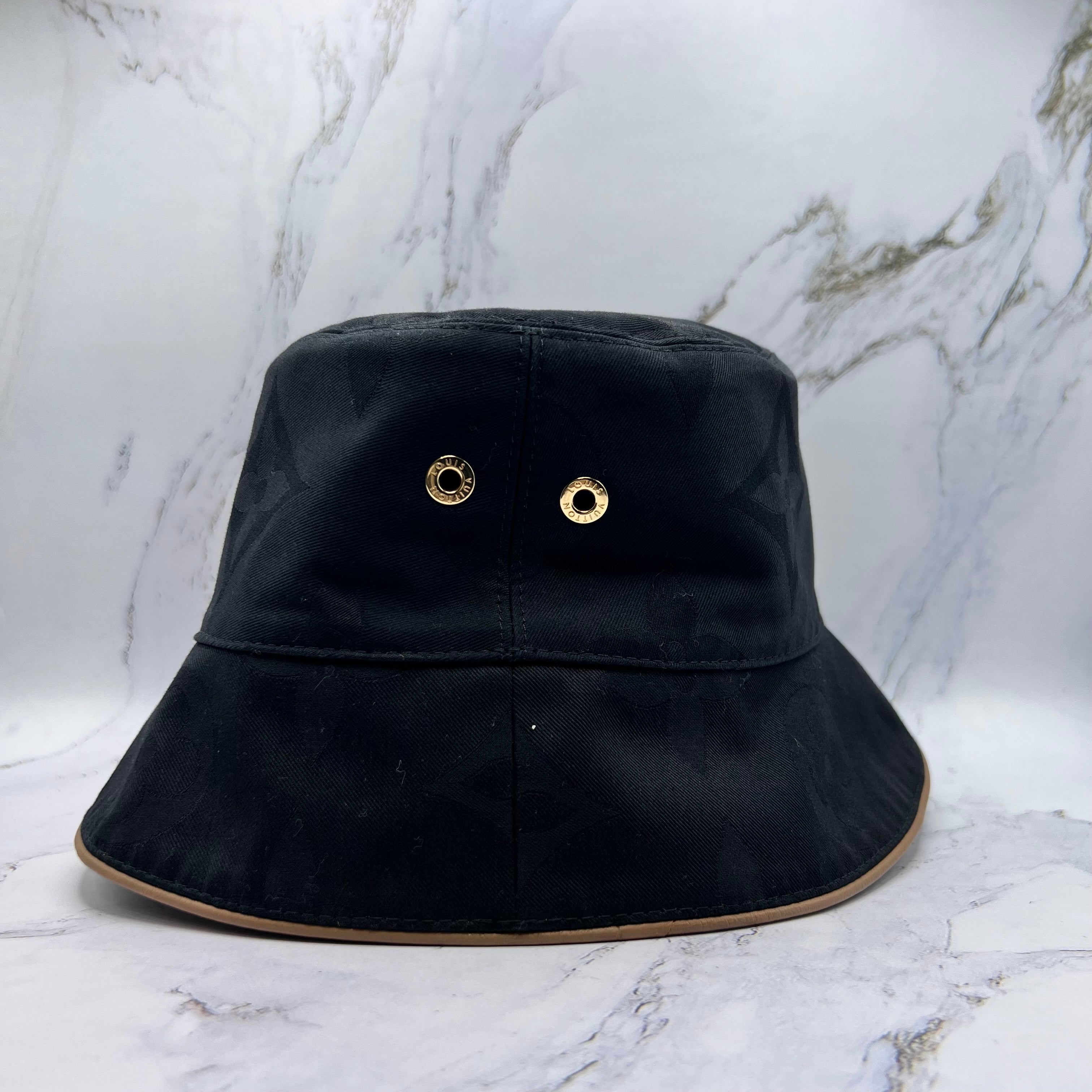 Louis Vuitton Reversible Black Monogram Bucket Hat (Lightly Worn)