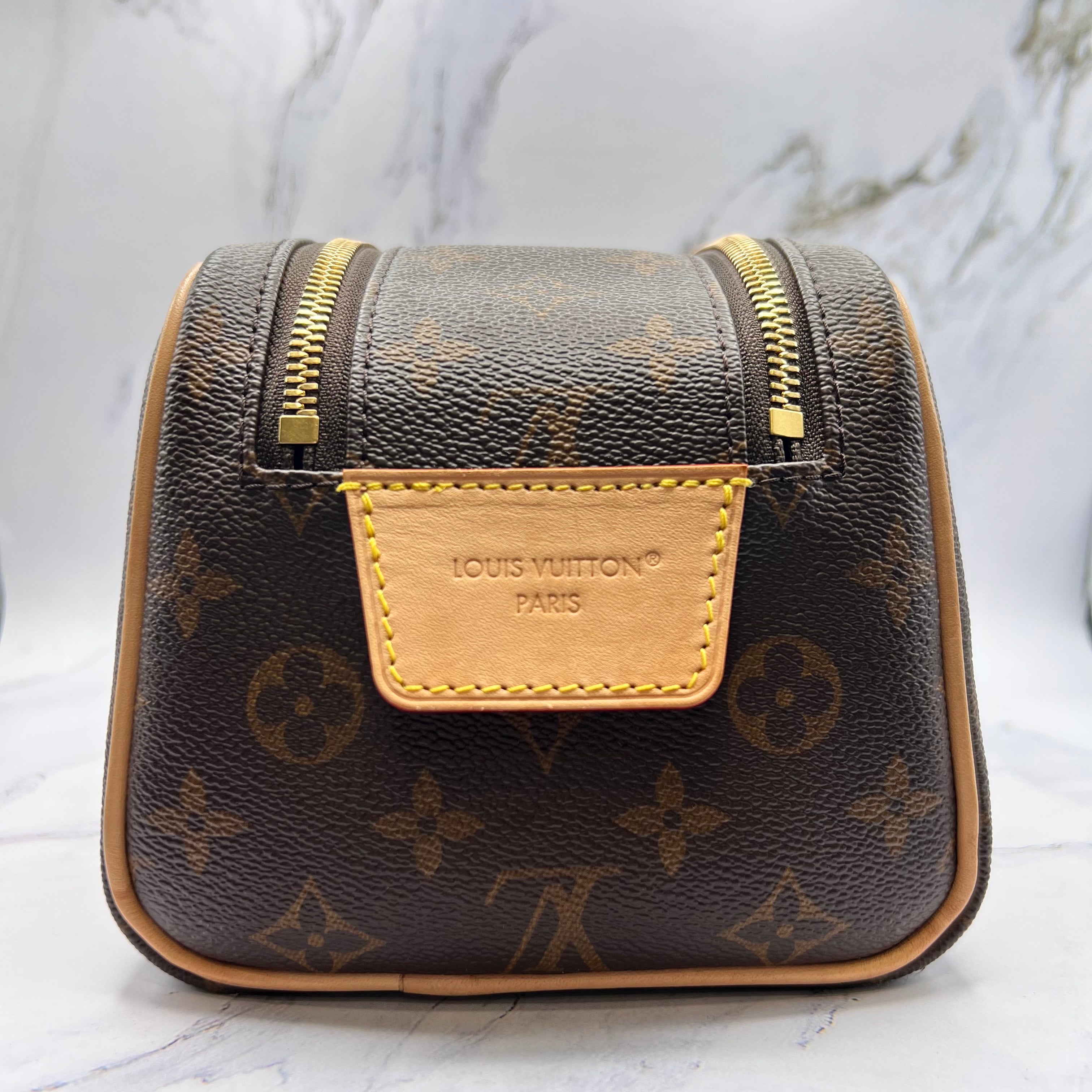 Louis Vuitton Dopp Kit Toilet Pouch Brown (Lightly Worn)