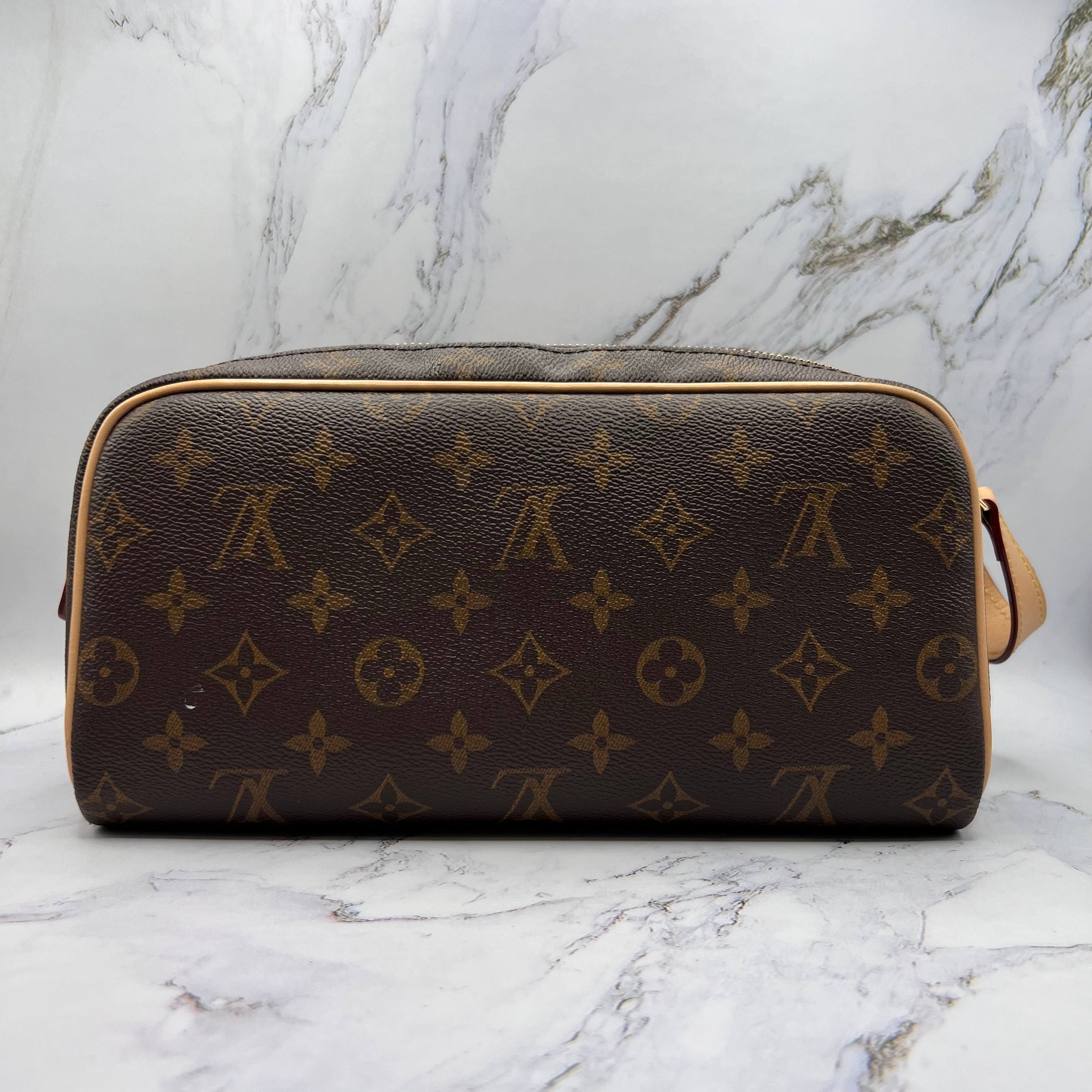 Louis Vuitton Dopp Kit Toilet Pouch Brown (Lightly Worn)