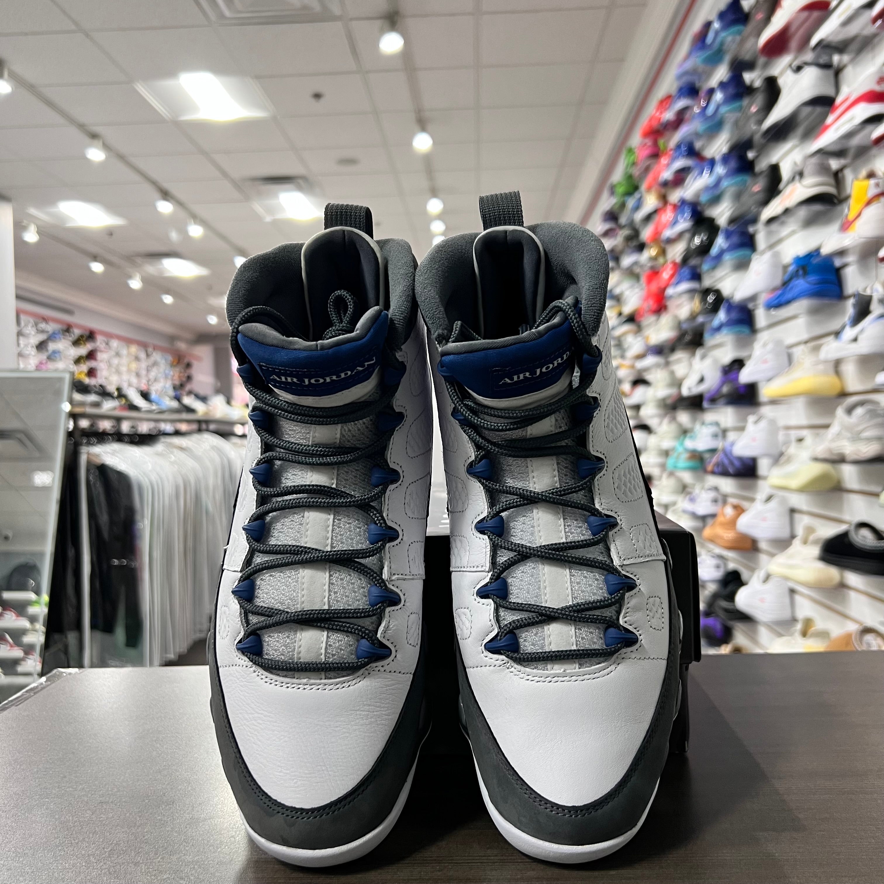 Jordan Retro 9 Mens Flint Grey French Blue (Lightly Worn)