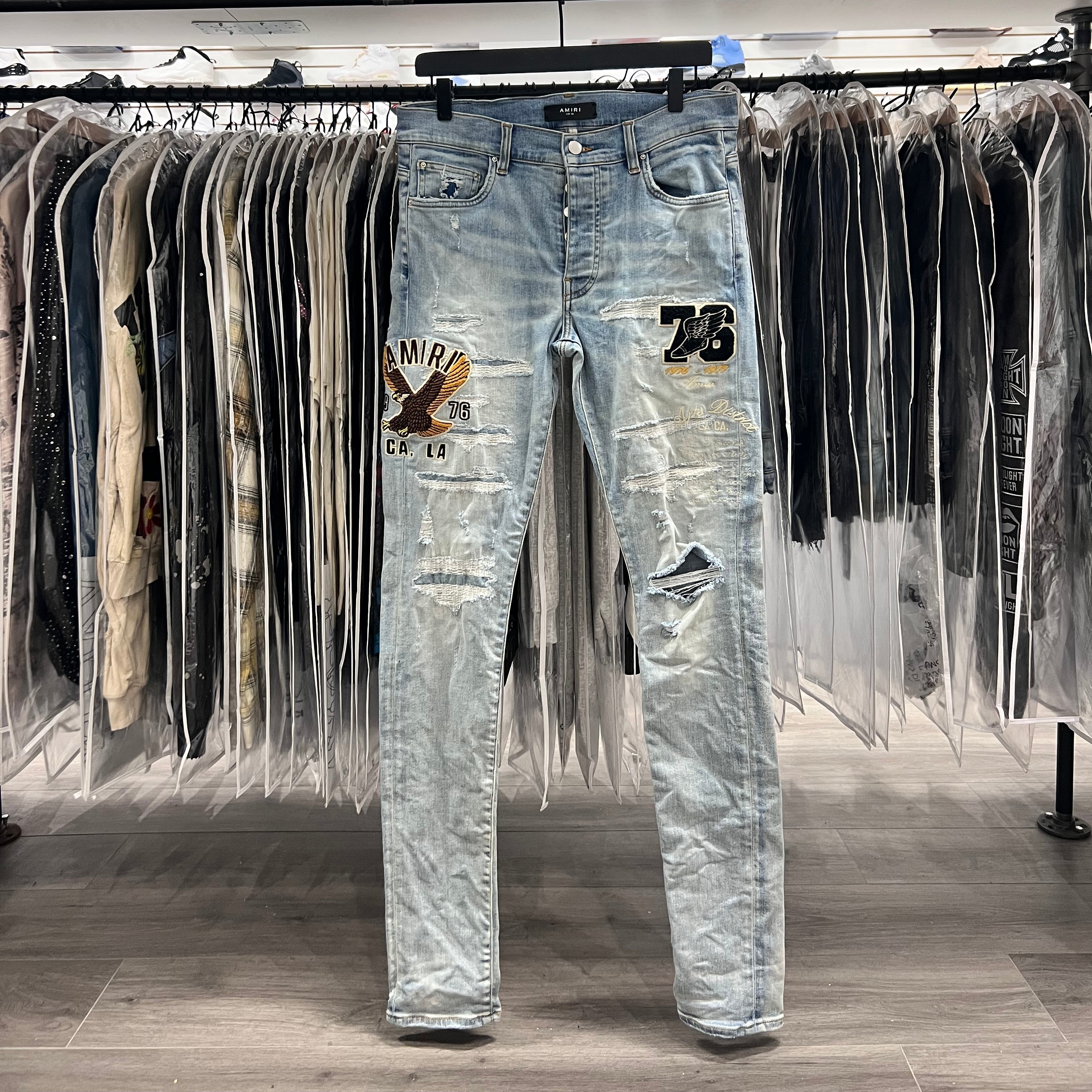 Amiri Eagle 76 Patch Jeans (Lightly Worn)