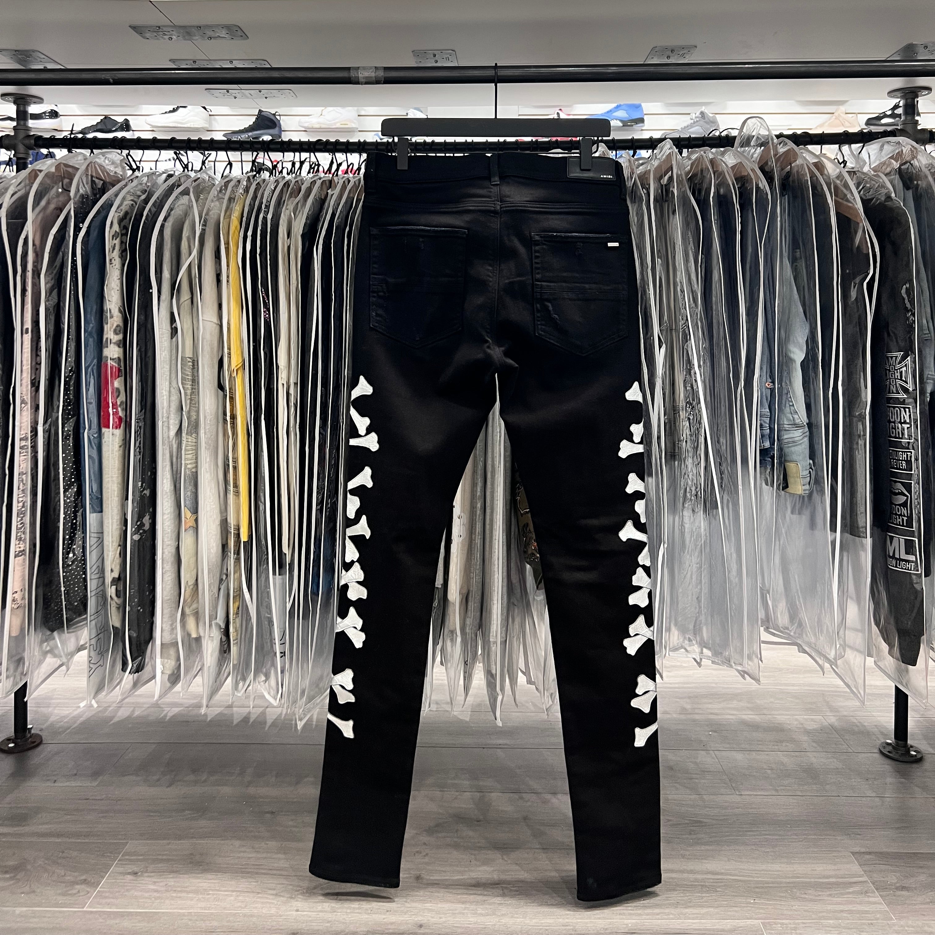 Amiri Cross Bones Jeans Silver White (Lightly Worn)